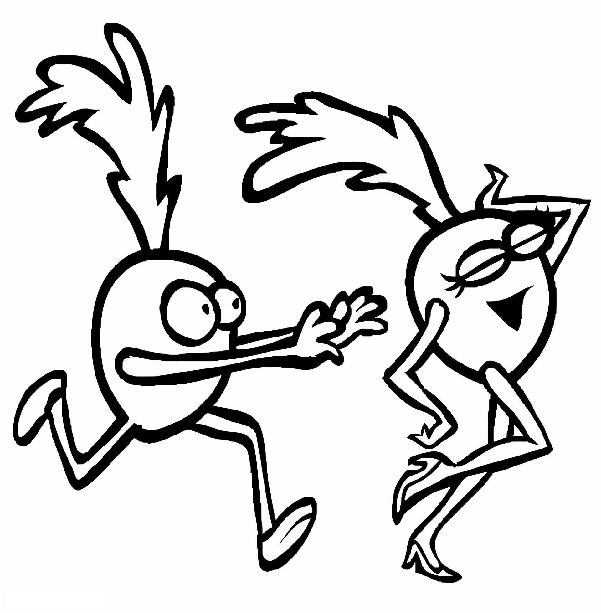 Zwei Karotten rennen