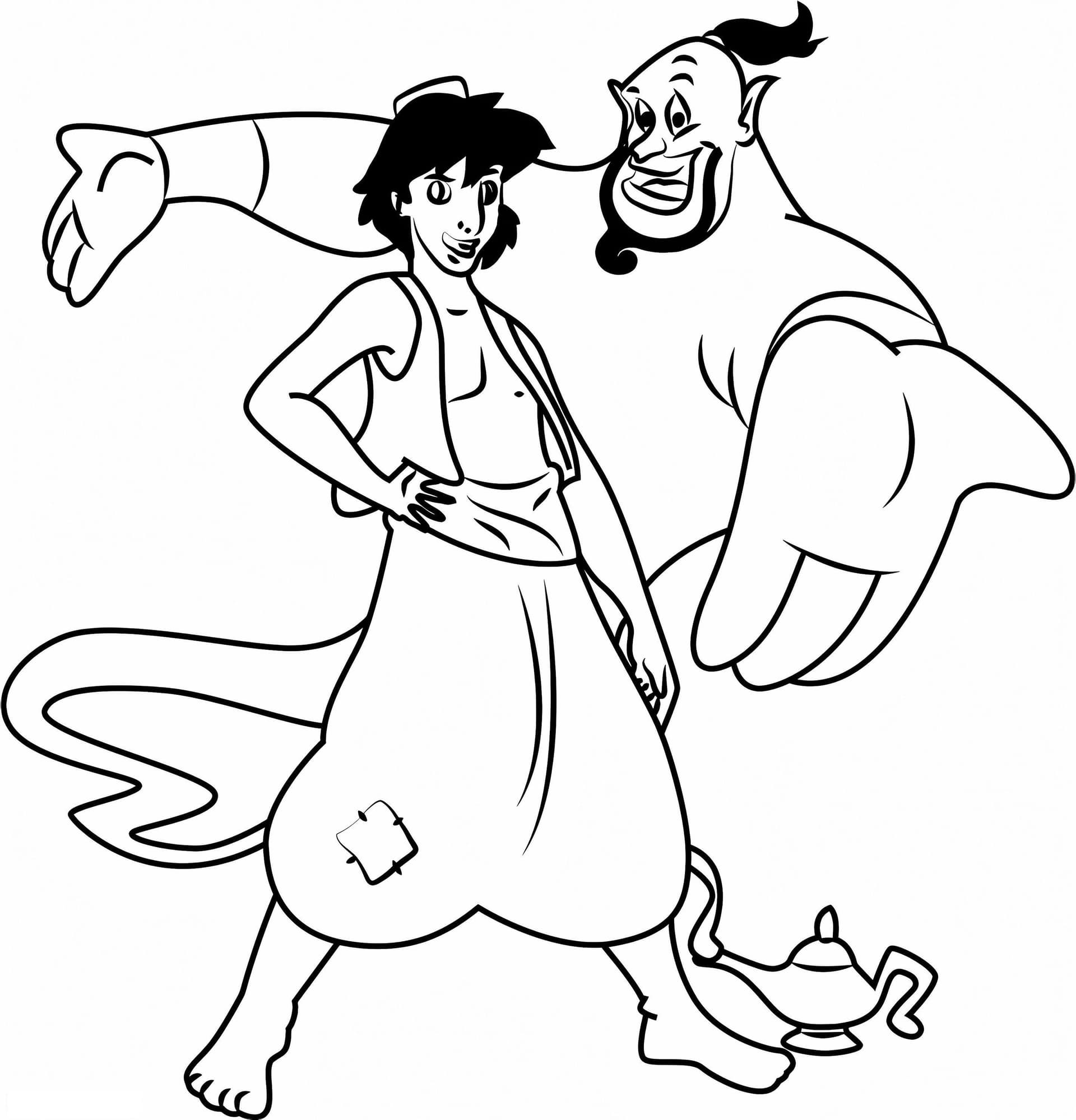 1532486888 Aladdin And Genie A4