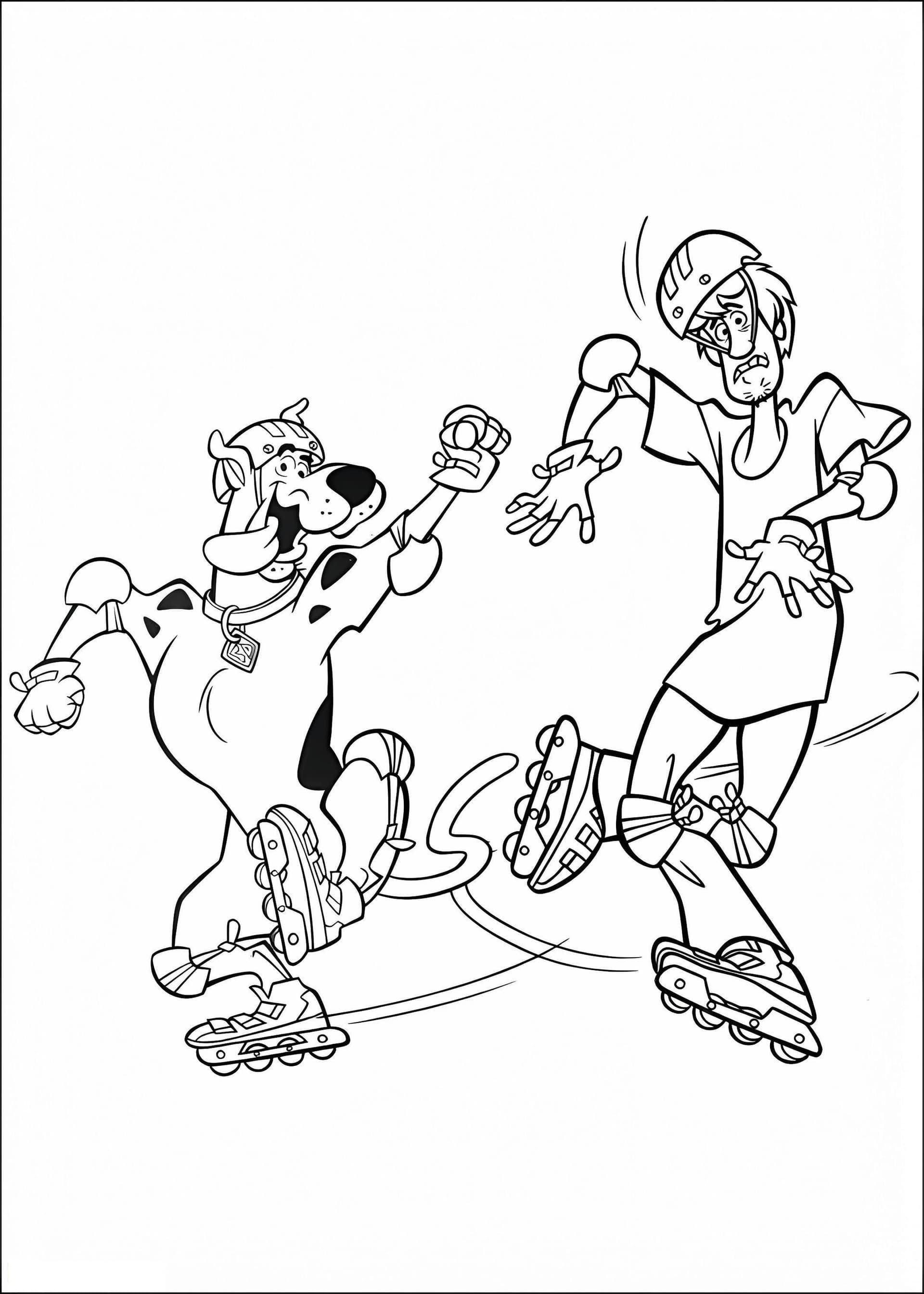 1534478879 Scooby Doo And Shaggy Rollerblading A4