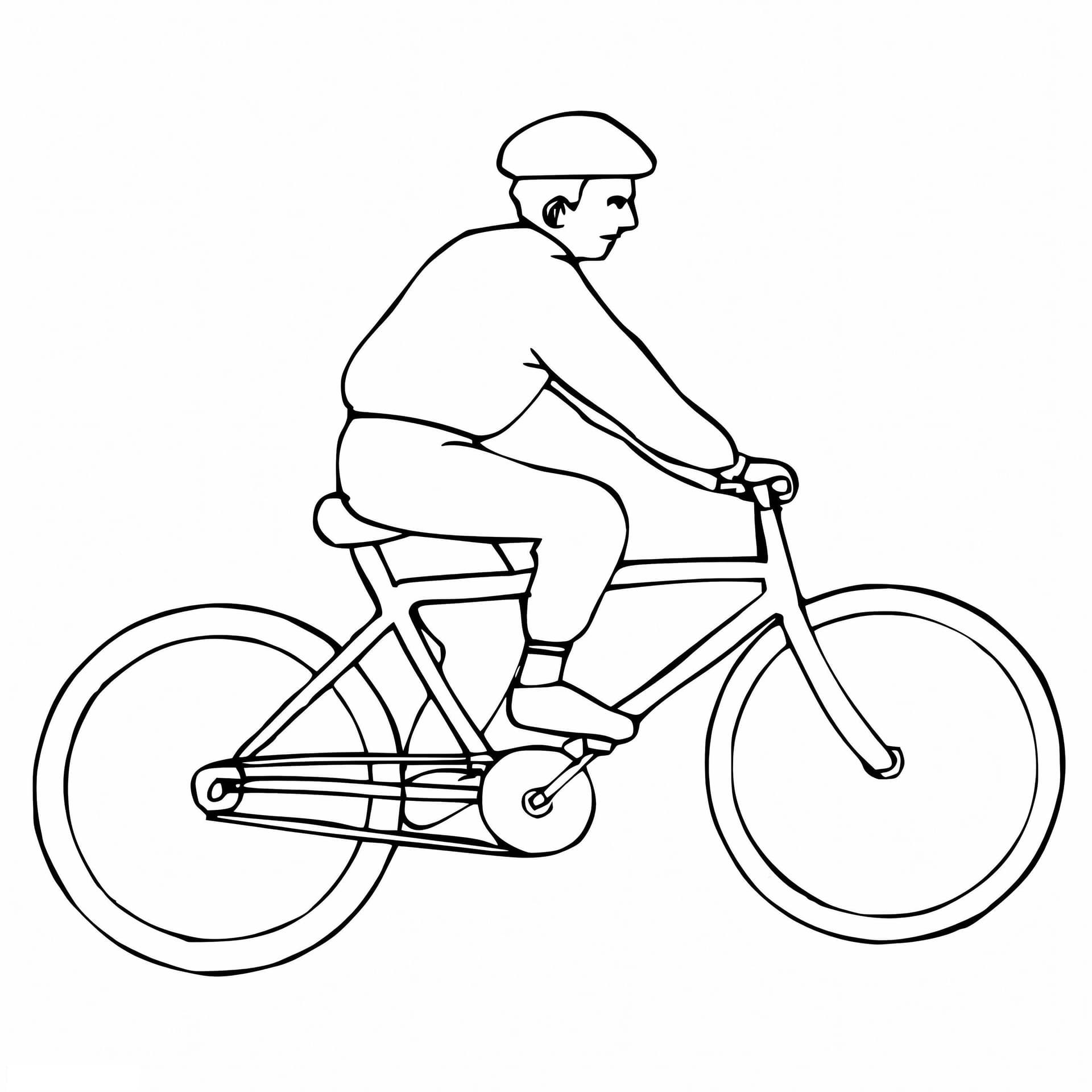 A Man Riding Bike