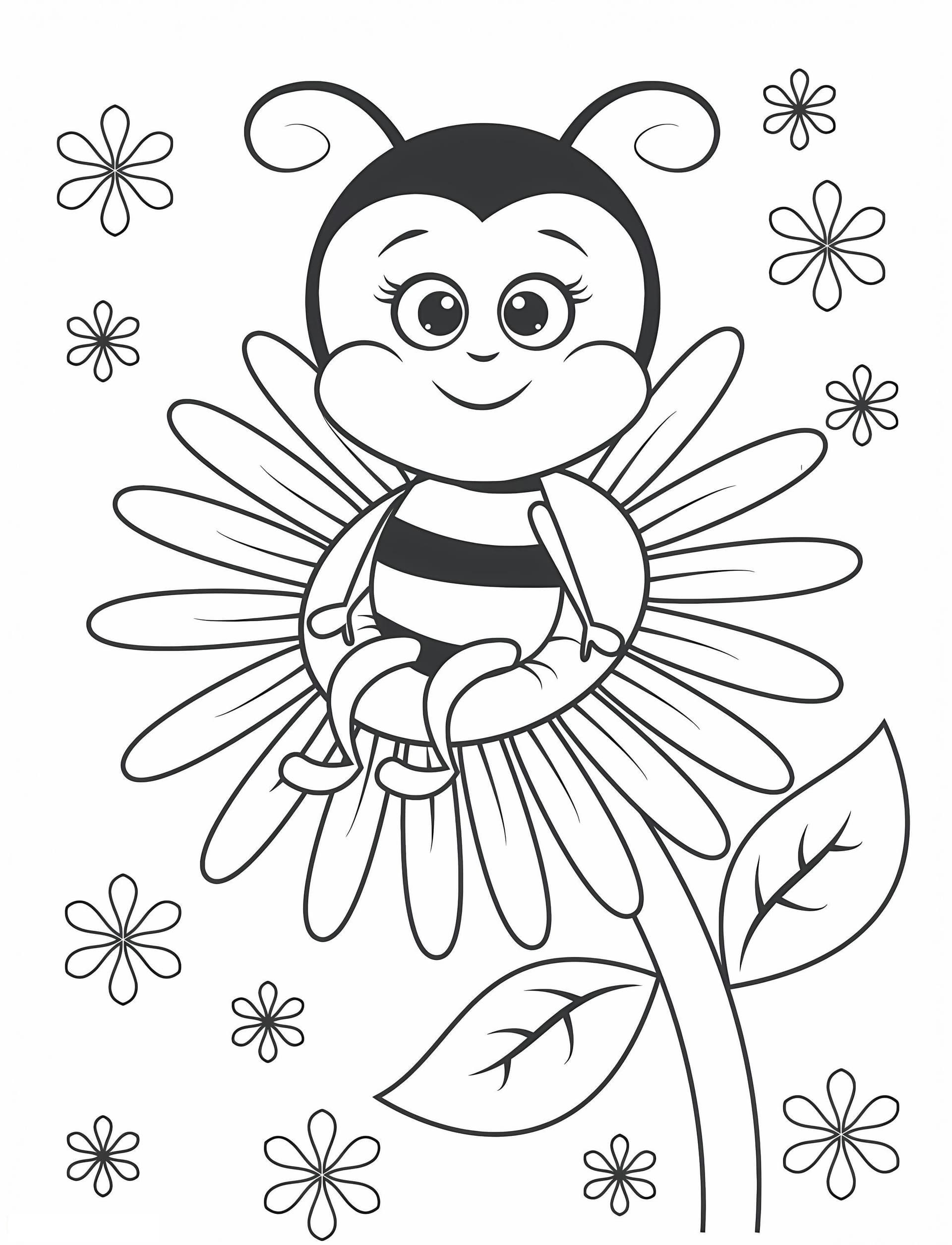 Bee Sitting On Sunflower