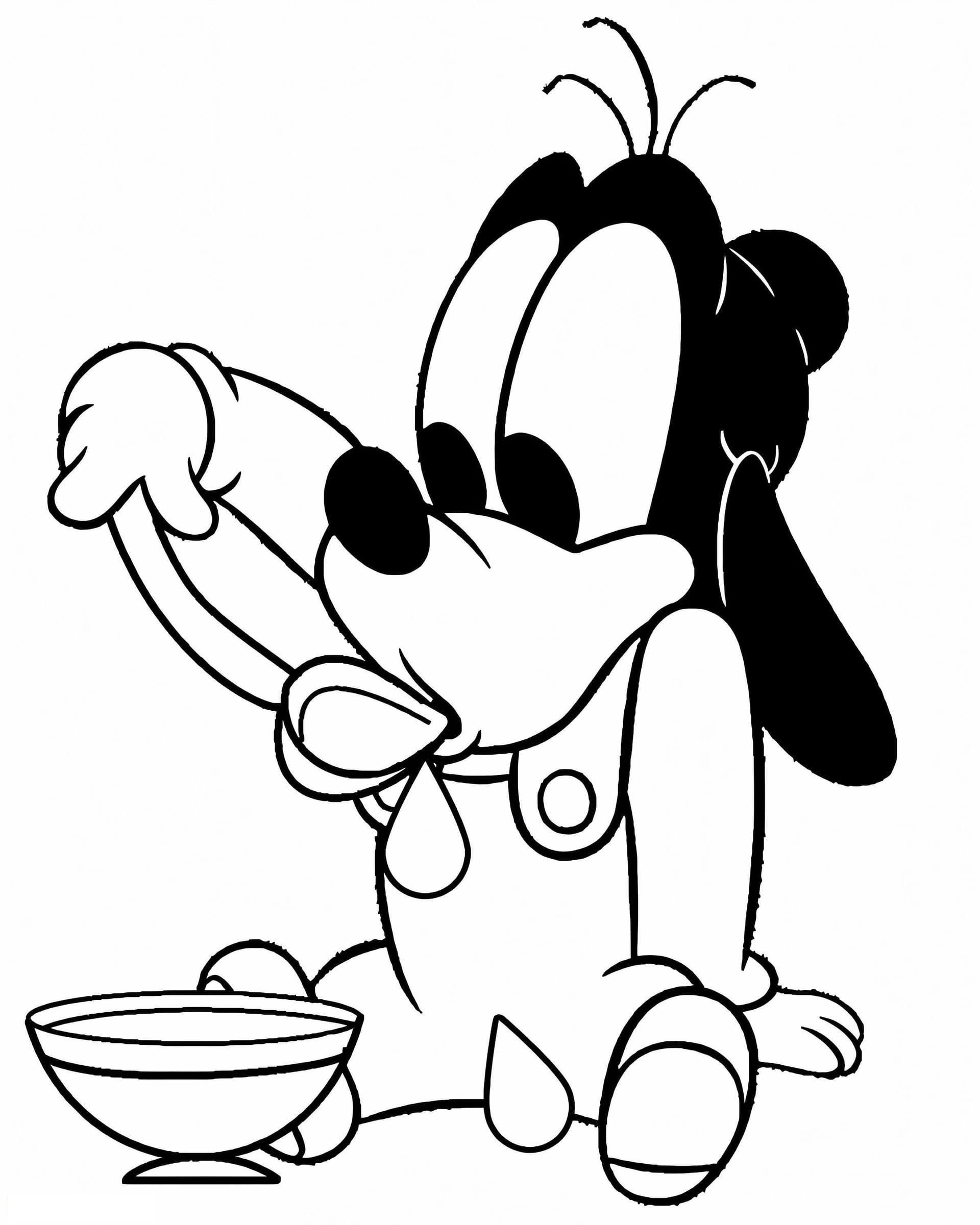 Baby Goofy Eating