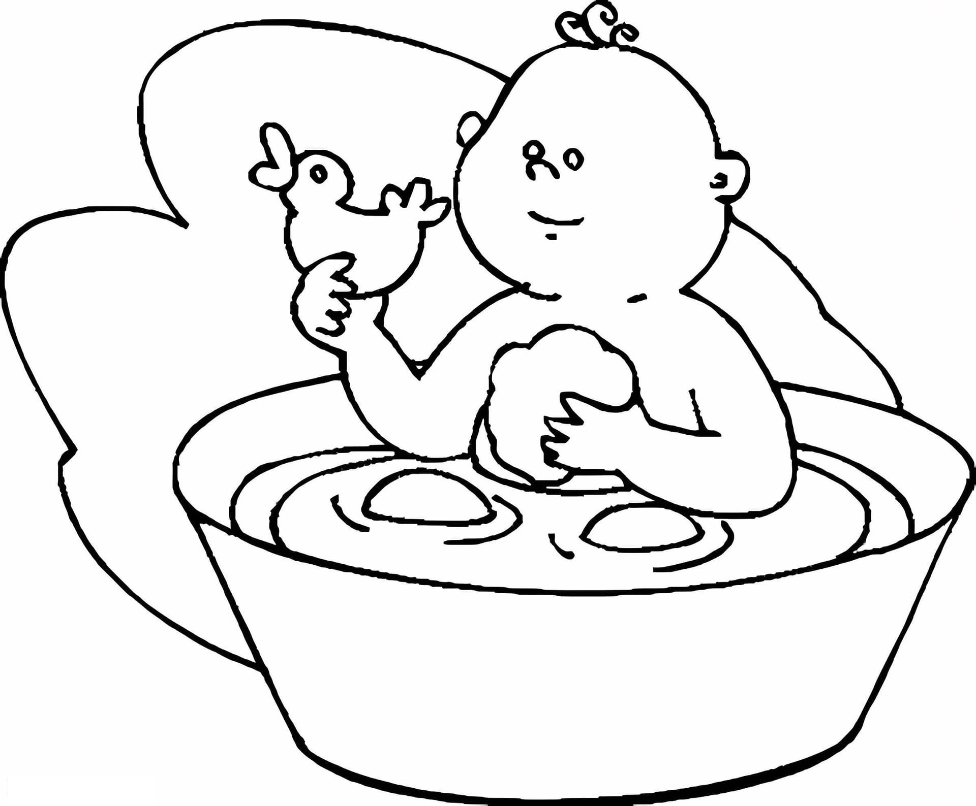Baby mit Gummiente