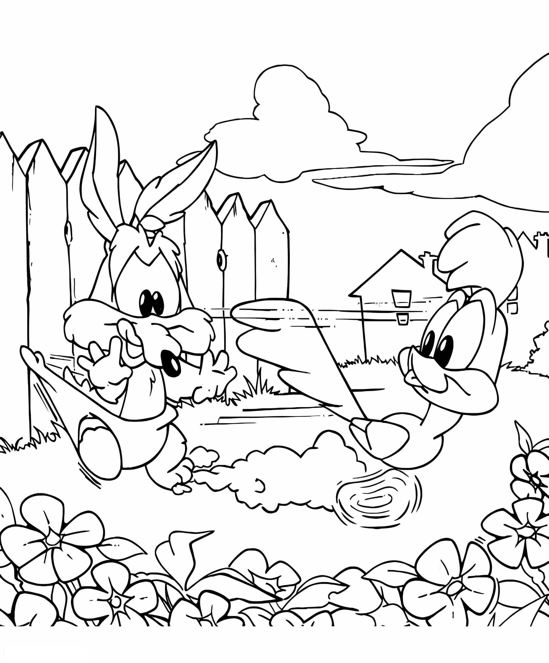 Baby Road Runner And Baby Wile E. Coyote