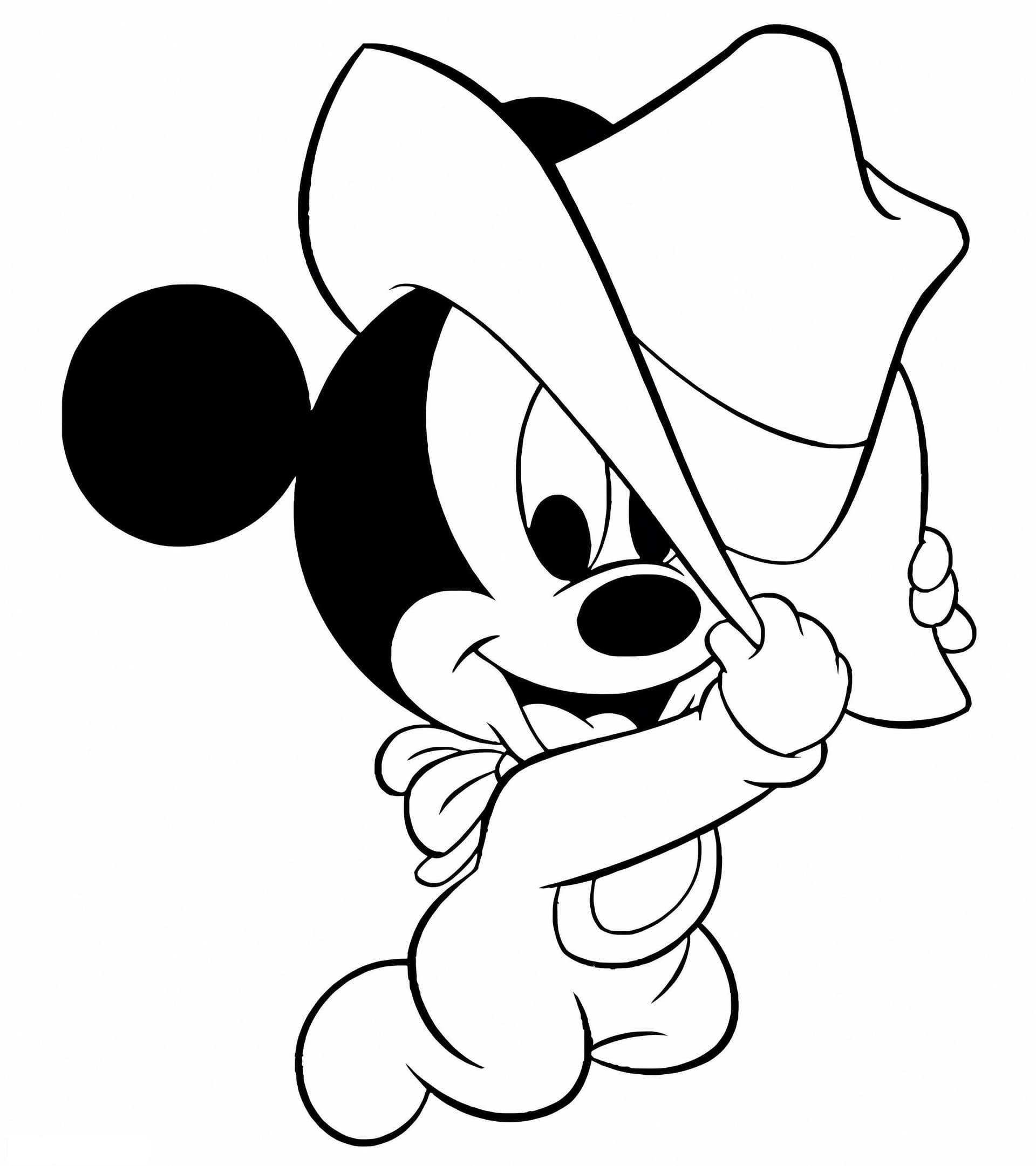 Baby Mickey Mouse With Cowboy Hat