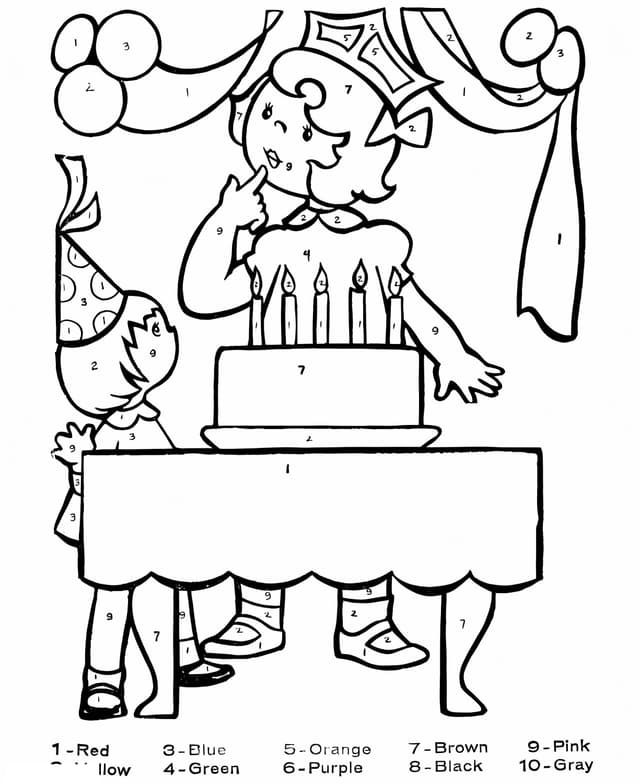 Birthday Color By Number