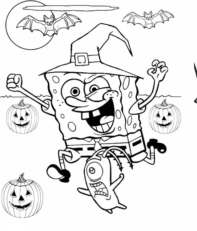 SpongeBob Schwammkopf im Hexenkostüm