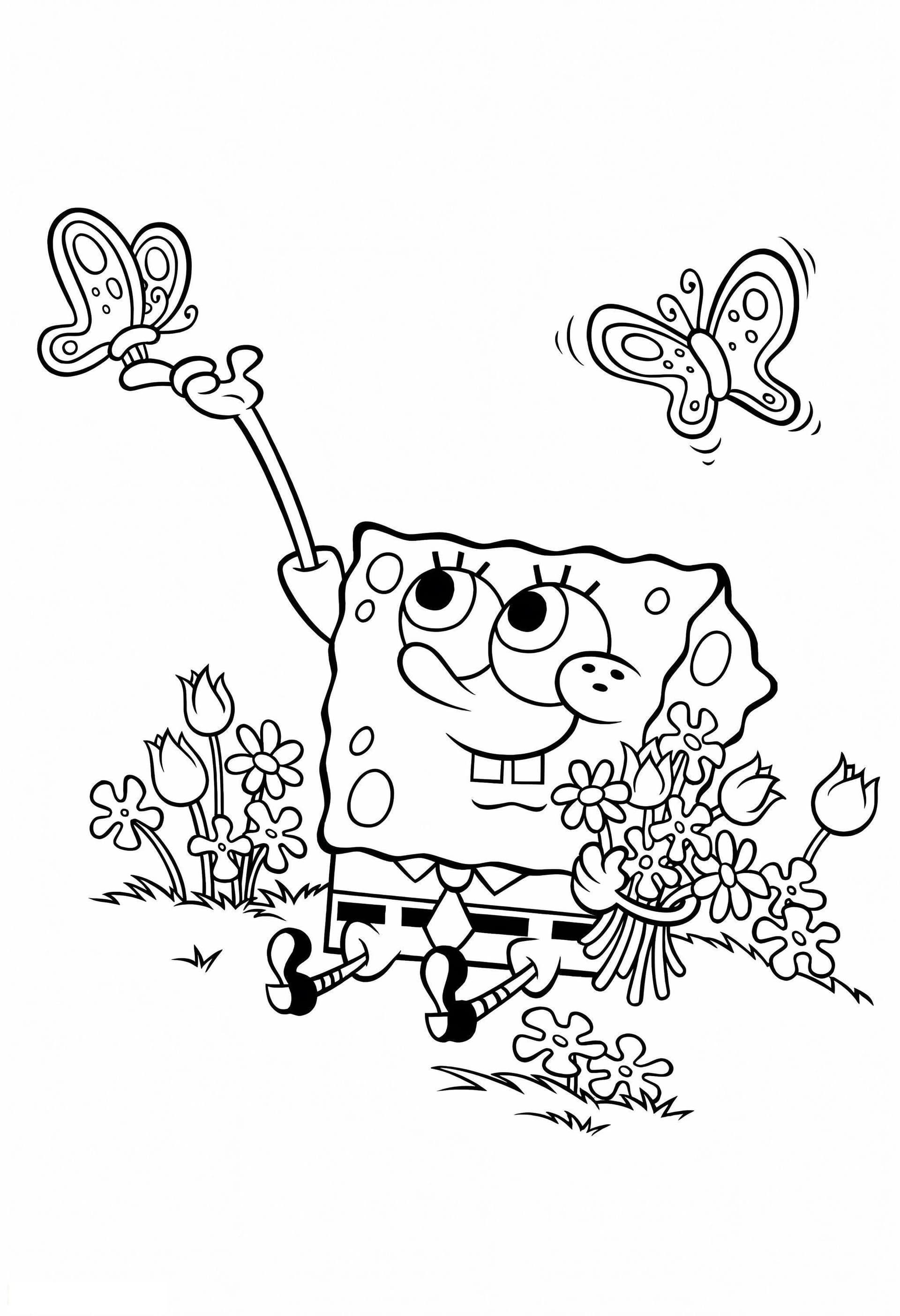 Spongebob und Schmetterlinge
