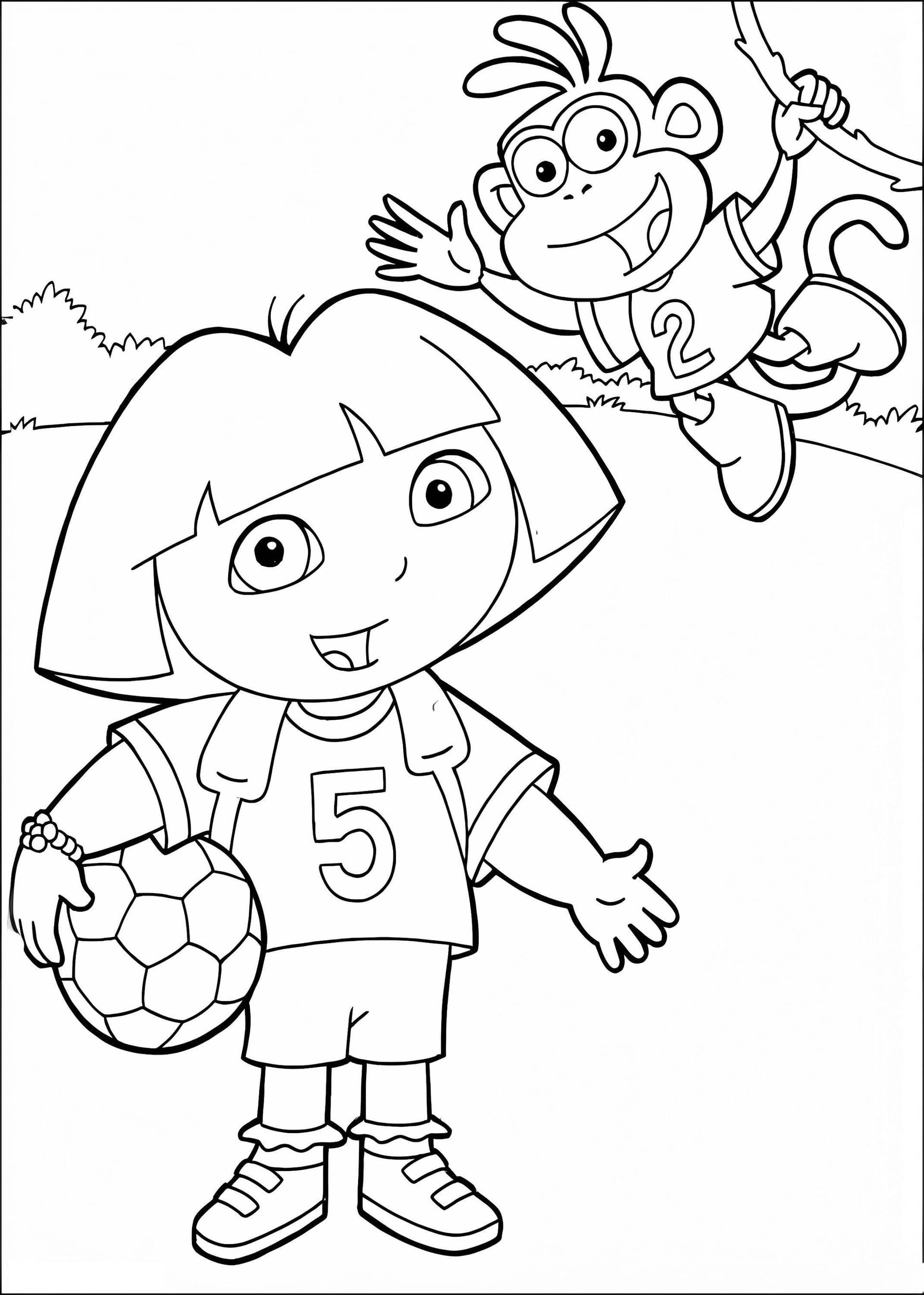 Boots And Dora Playing Soccer