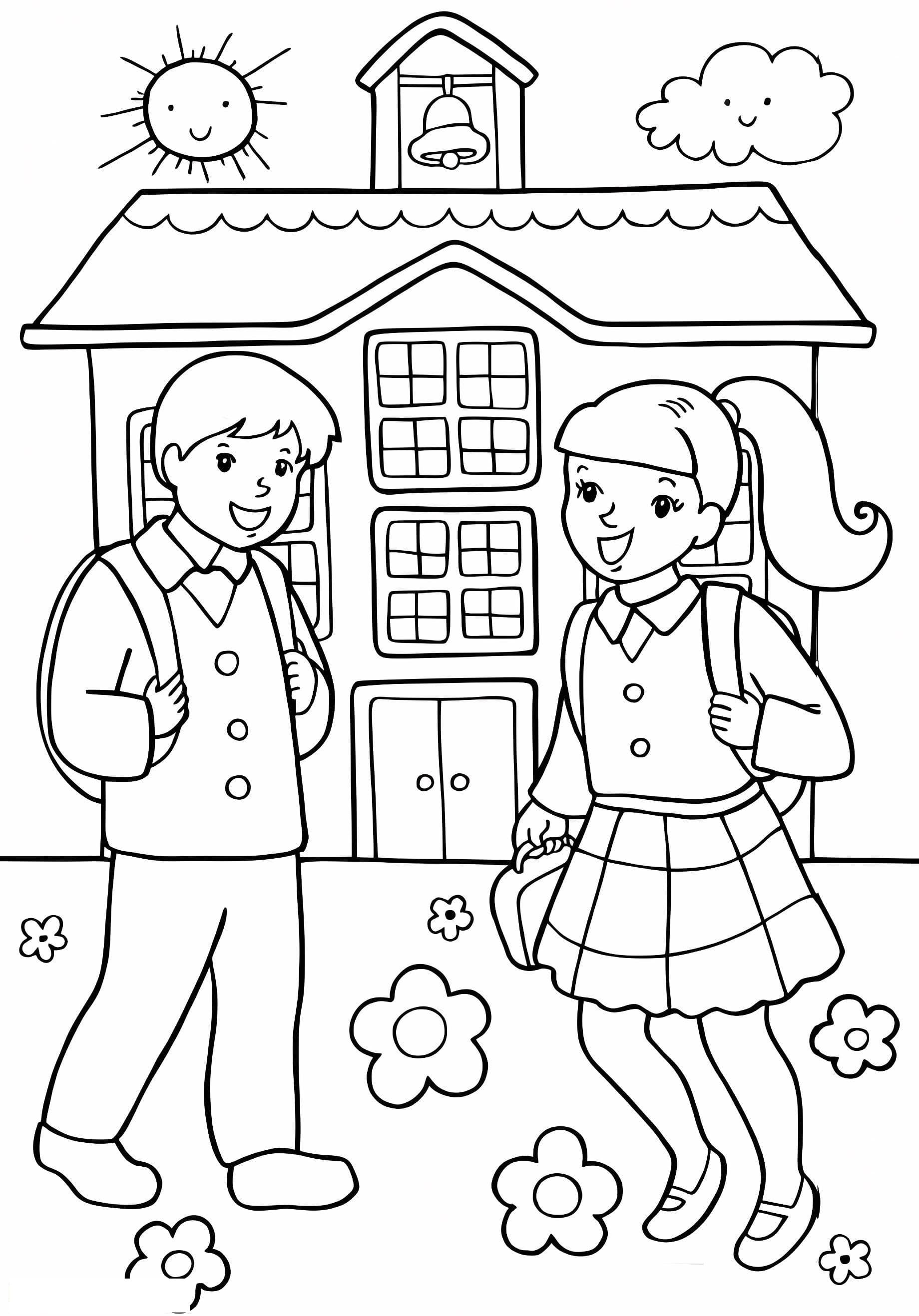 Girl And Boy At School