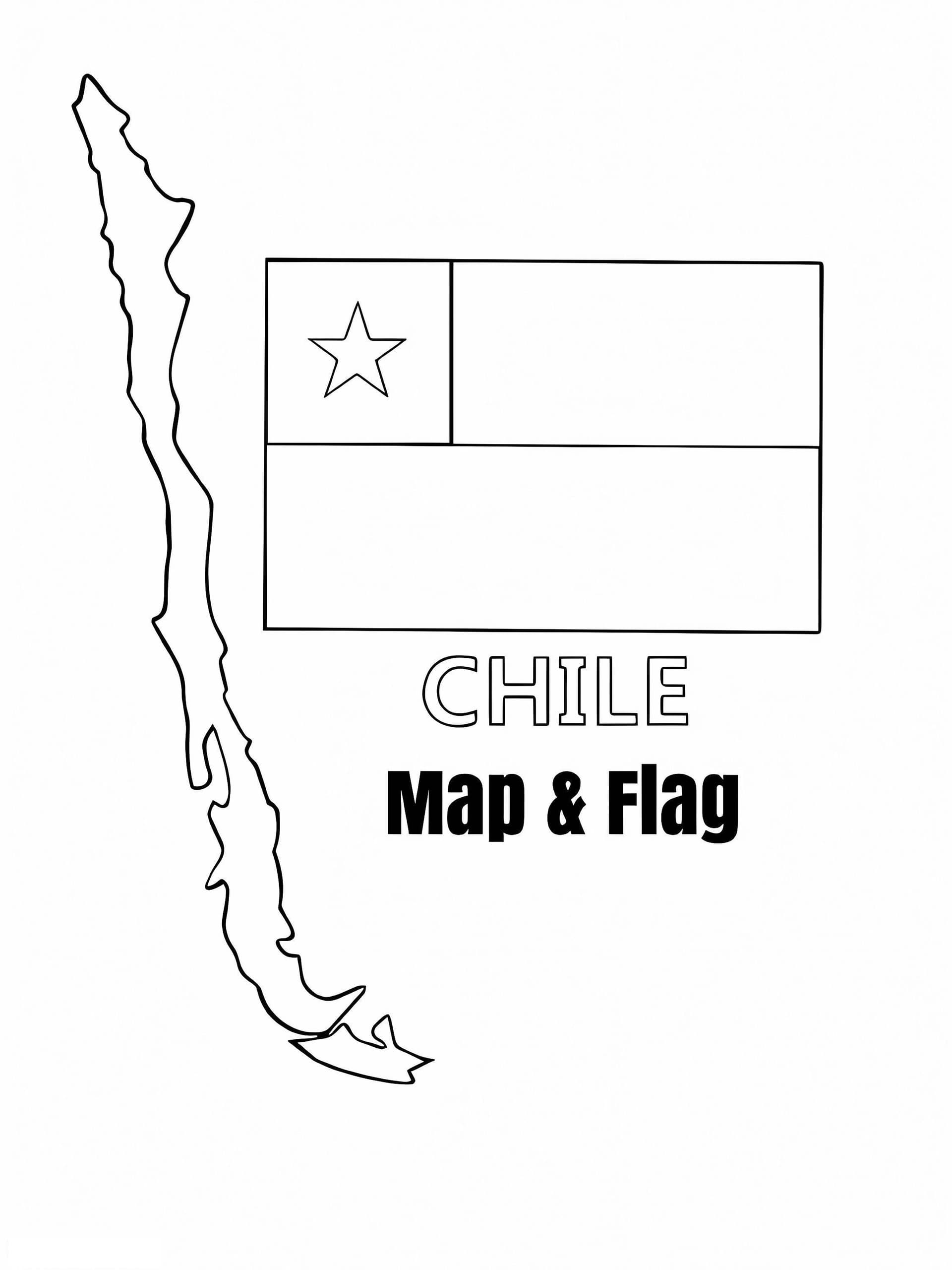 Chile Flag And Map