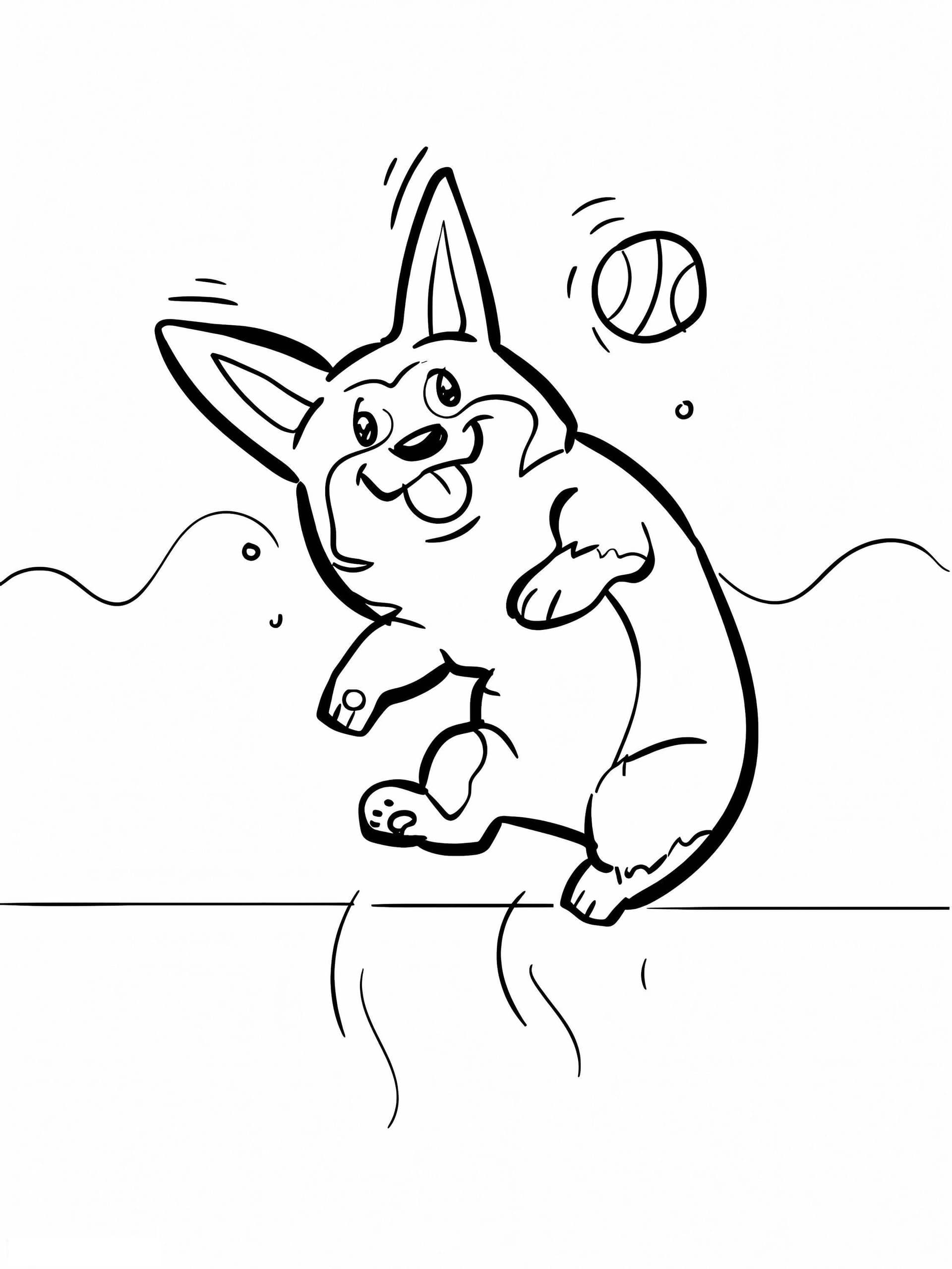 Corgi Carino Con Una Palla