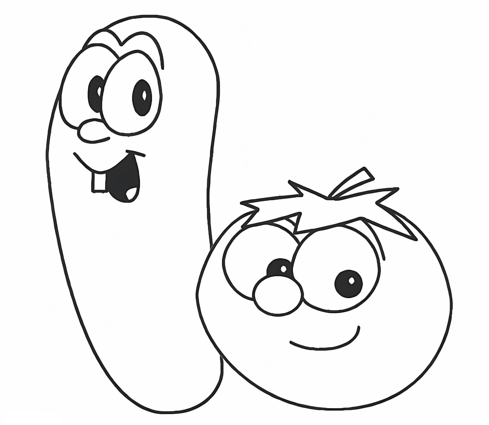 Cucumber And Tomato Cartoon