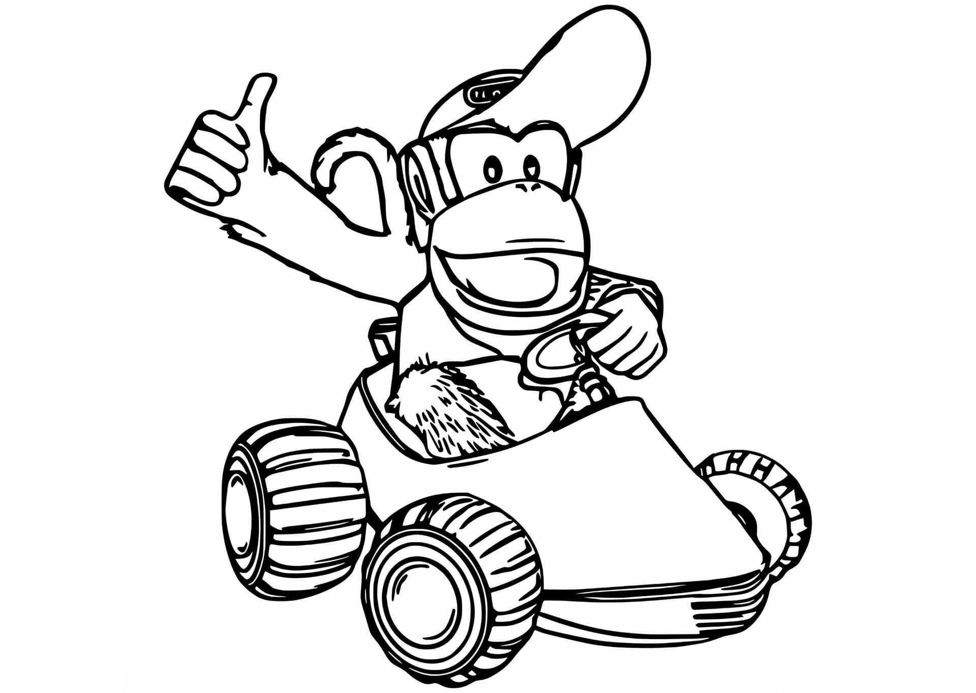 Diddy Kong Conduce Un Coche Scaled