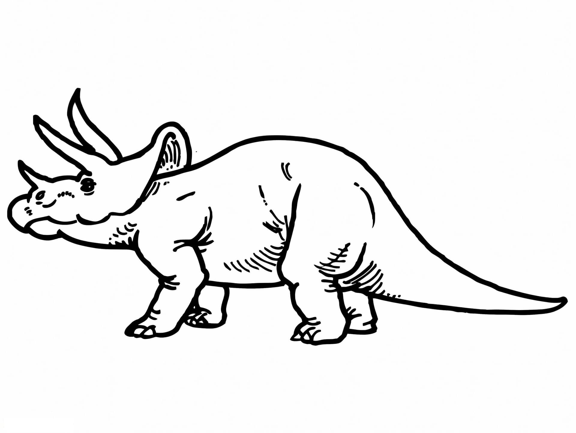 Dino Triceratops Coloring Page