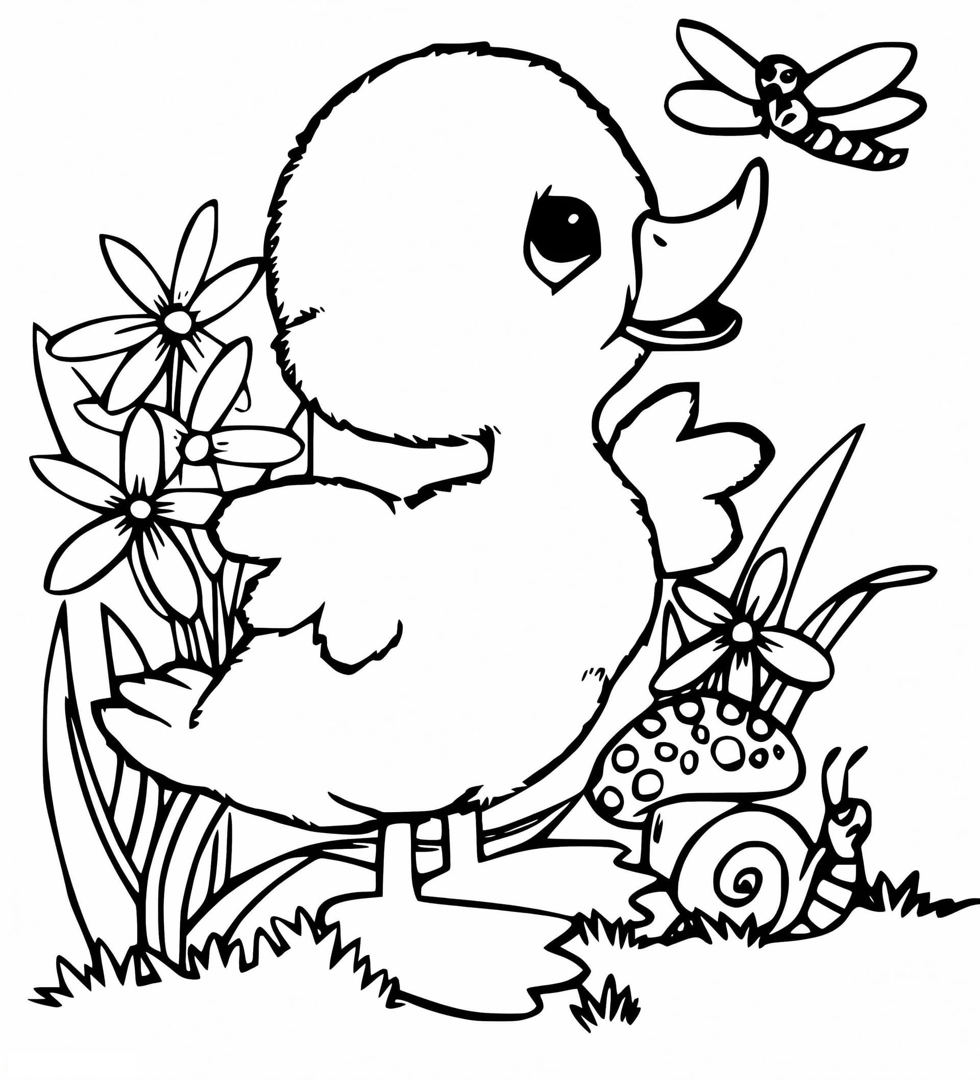 Стрекоза и утенок