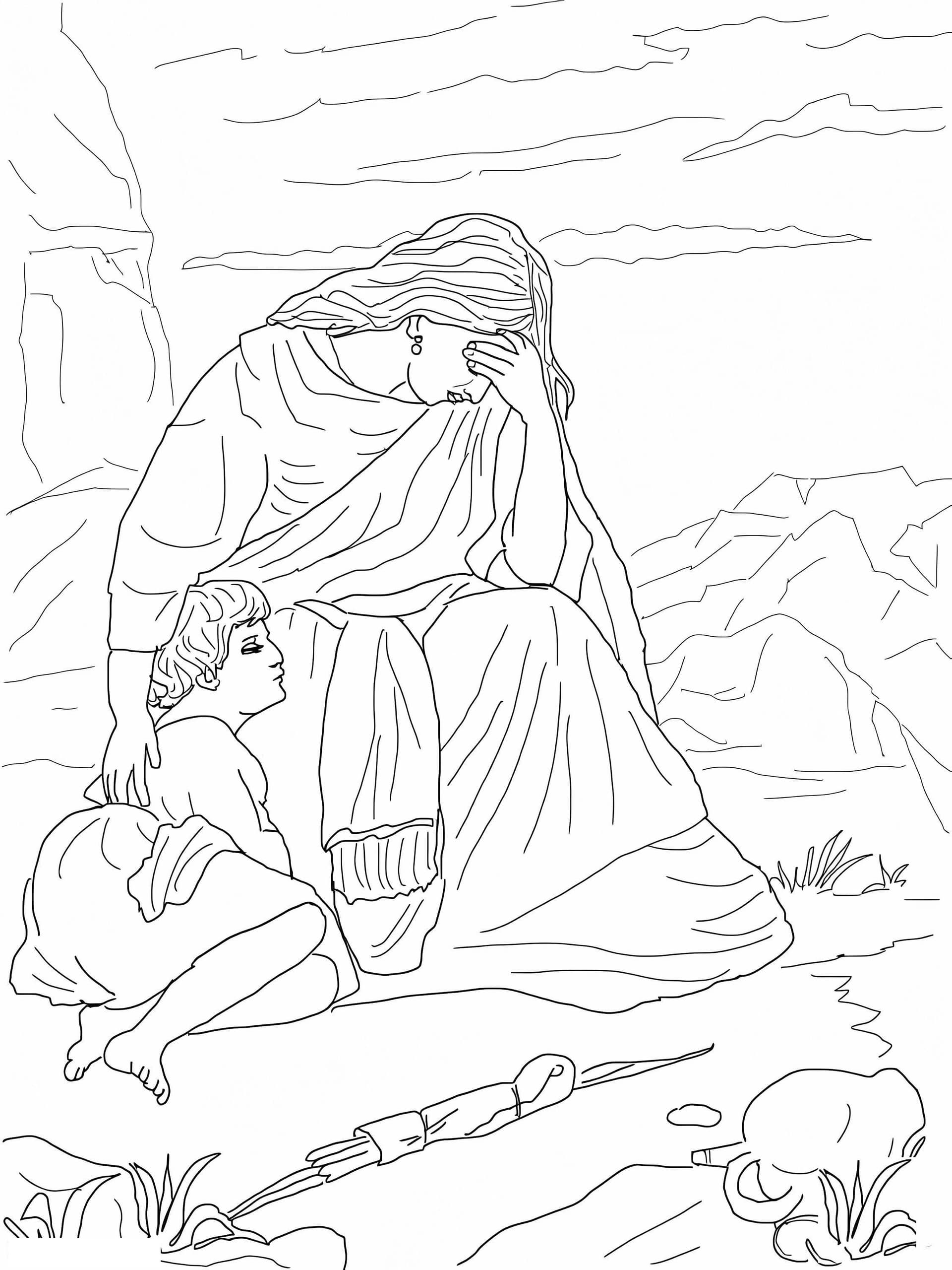 Kostenlos druckbare Hagar und Ismael