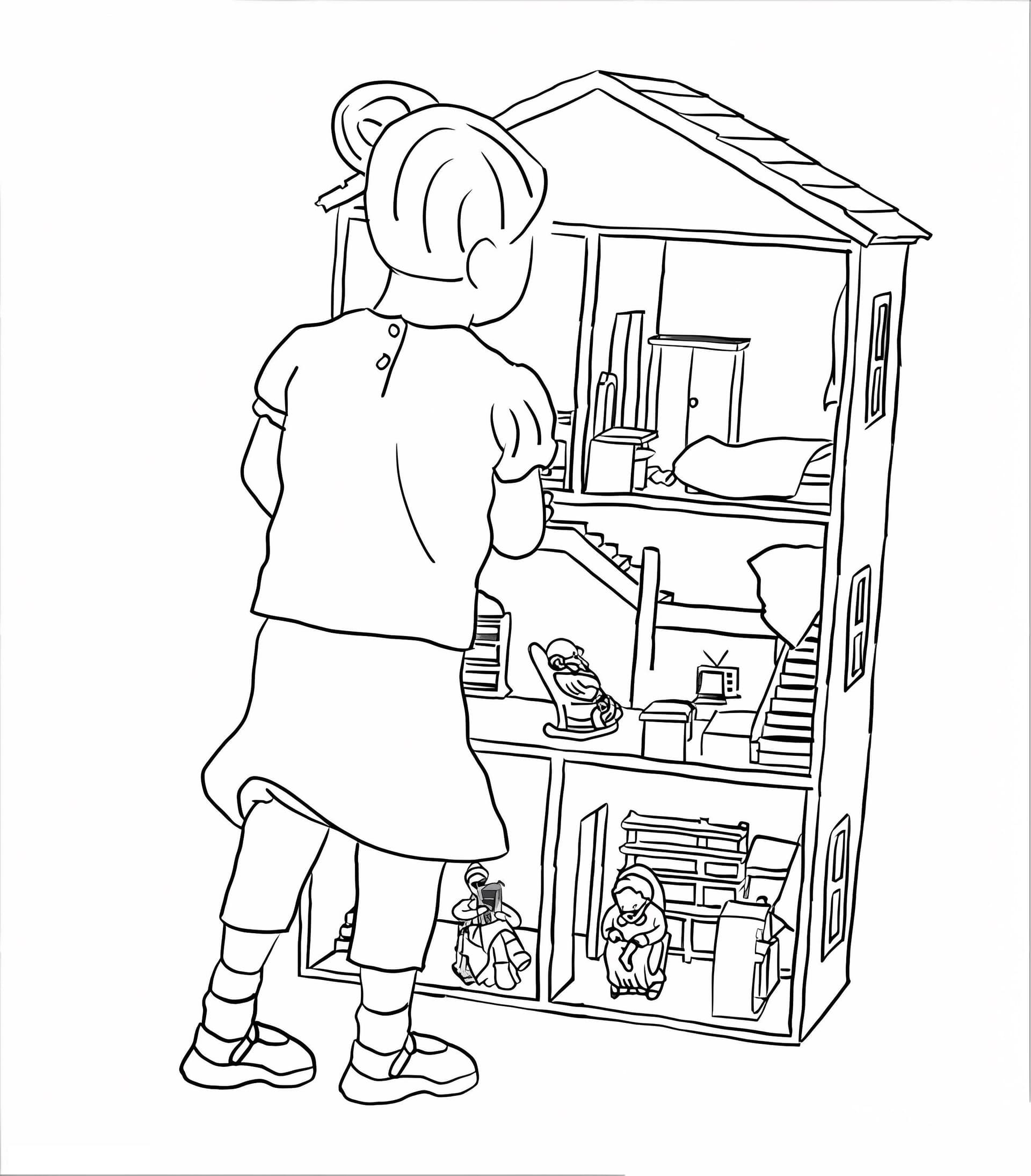 Girl With Dollhouse