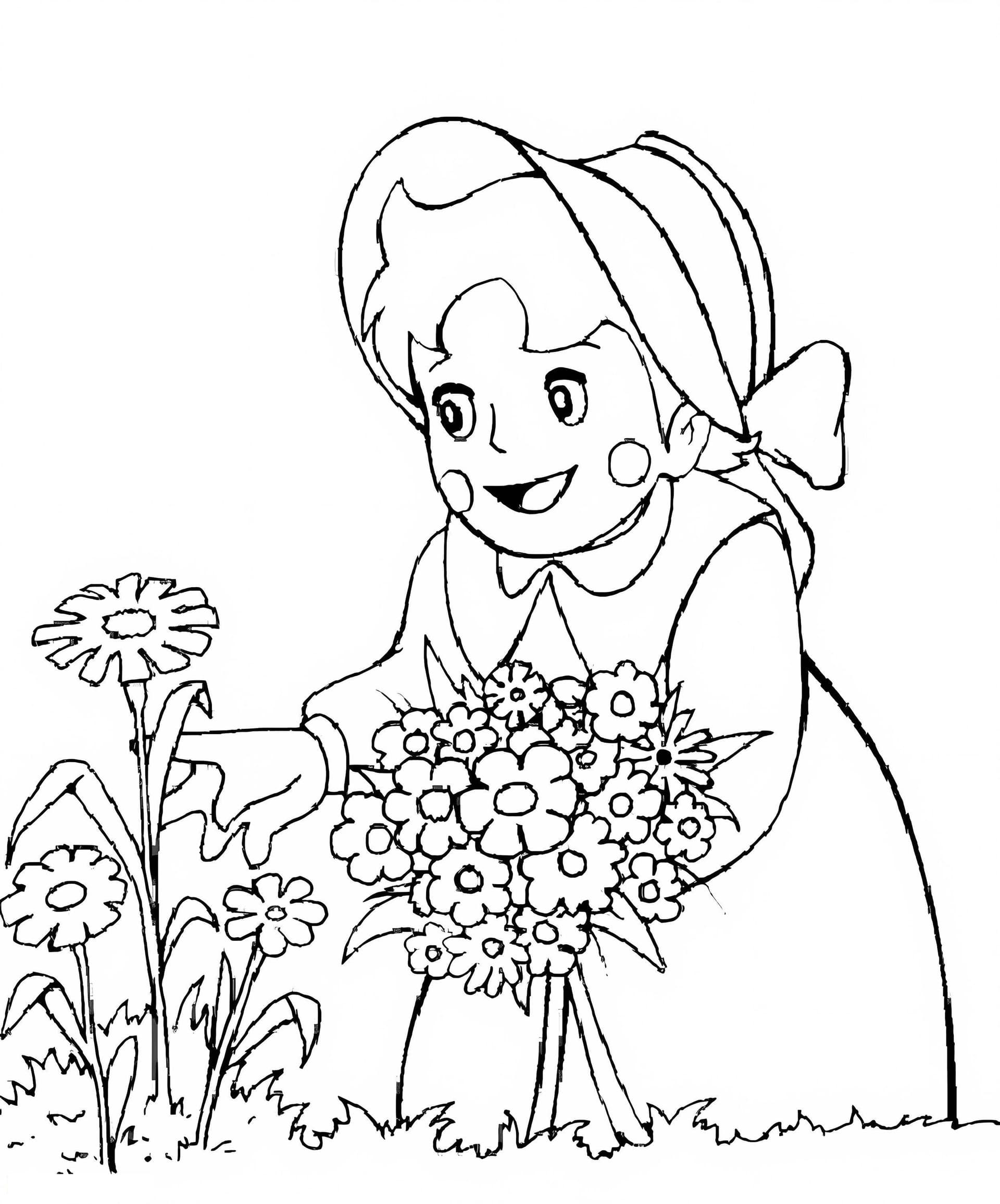 Heidi mit Blumen