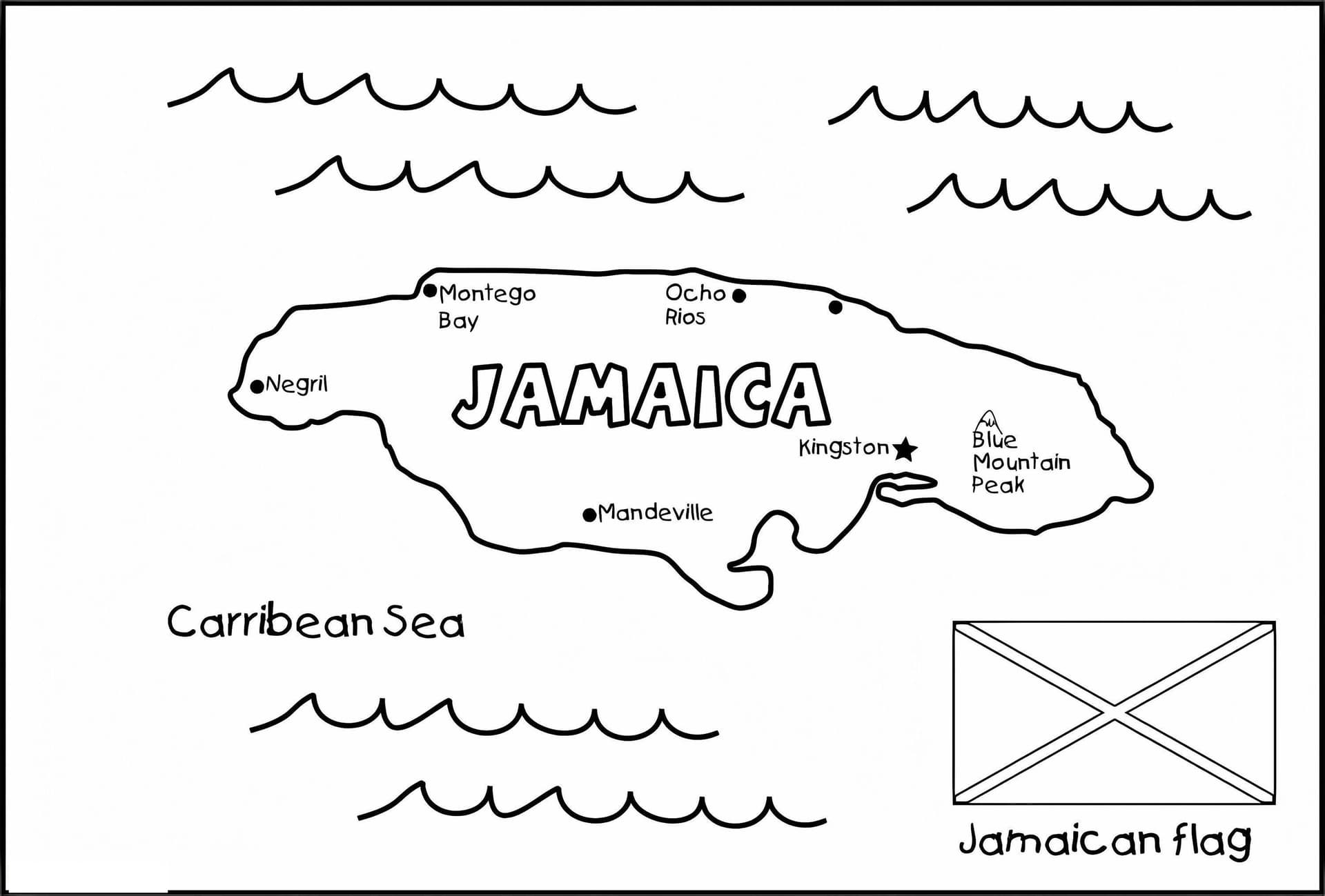 Jamaica Map And Flag