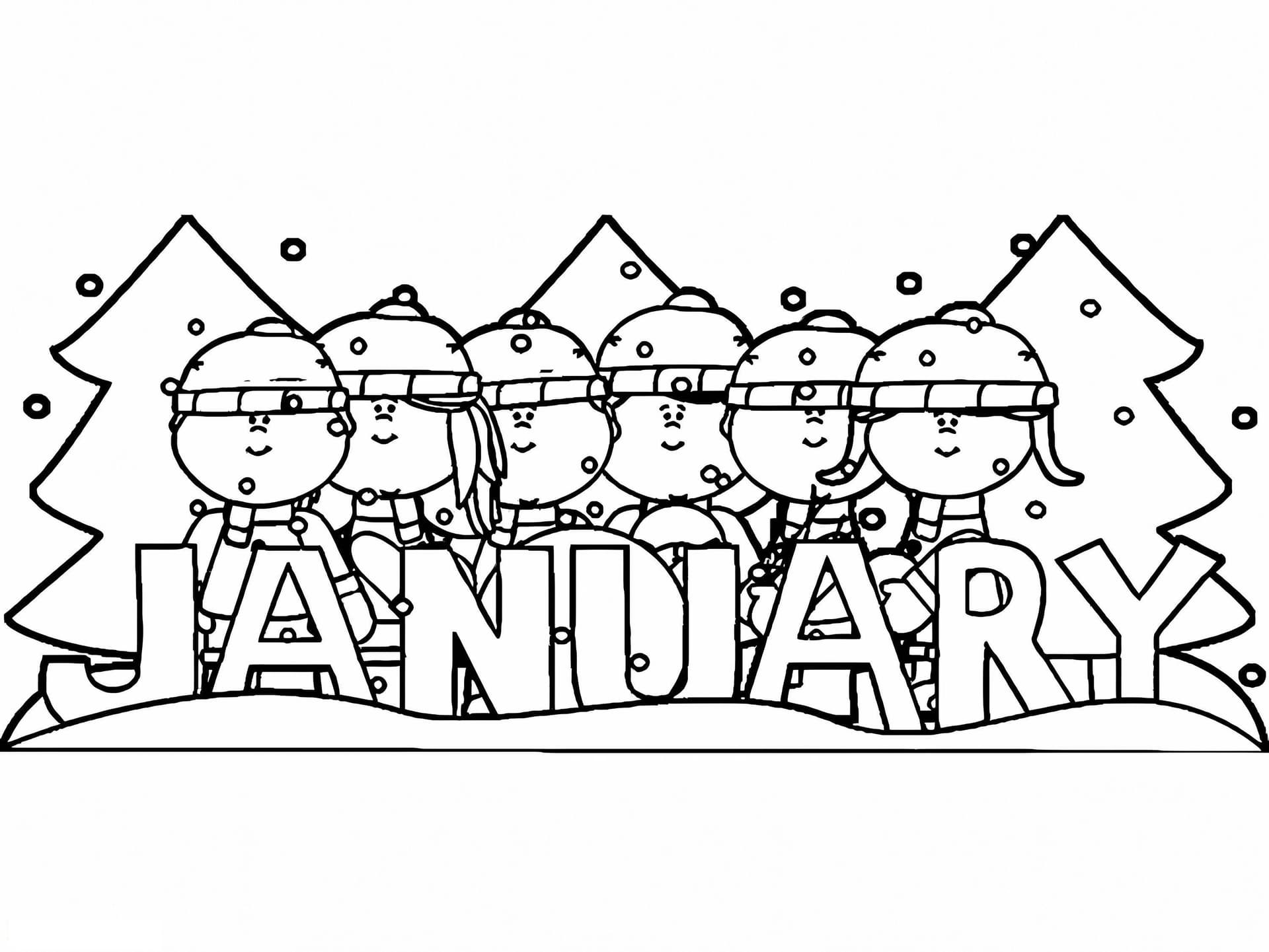Kids January Coloring Page