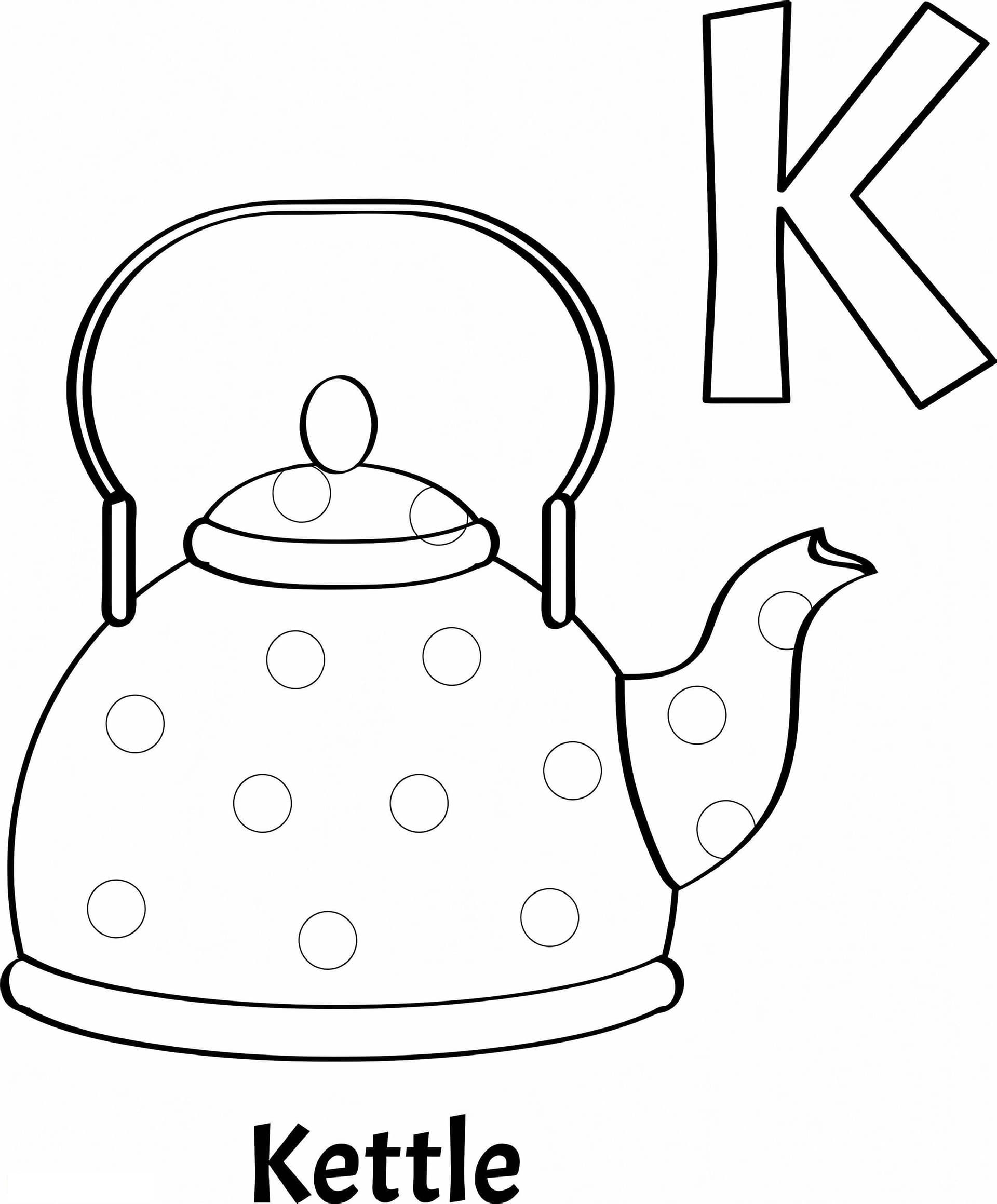 Letter K And Kettle