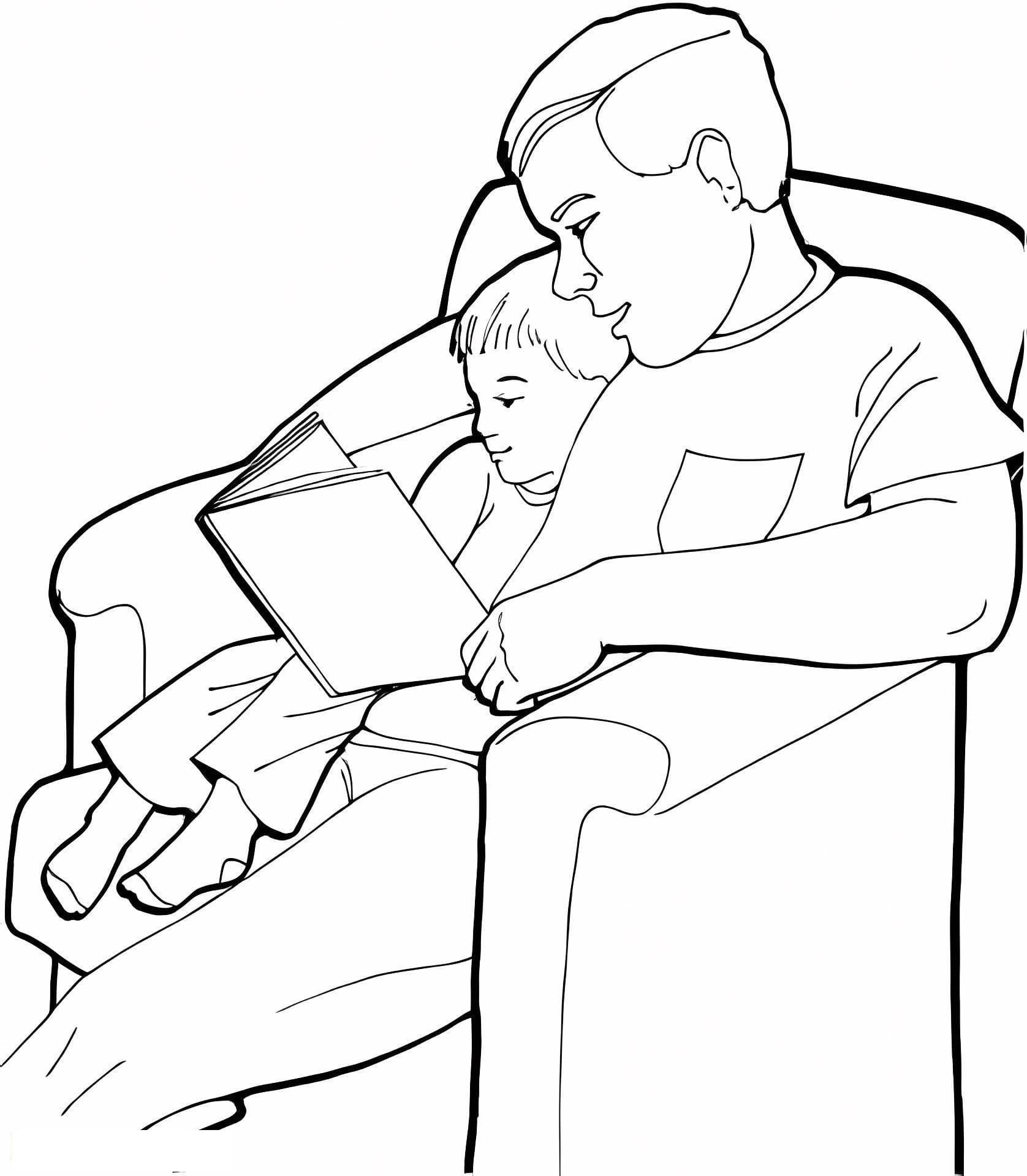 Father And Son Reading Book
