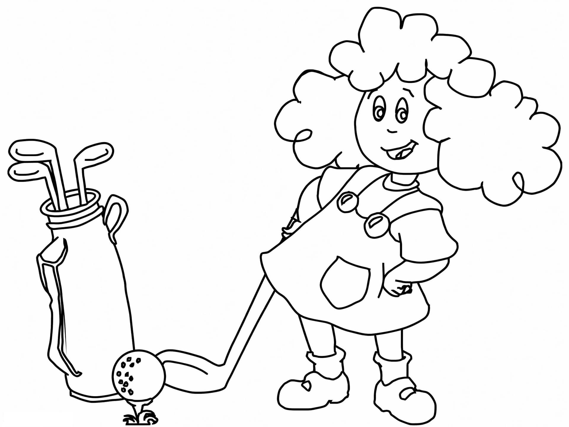 Little Girl Playing Golf