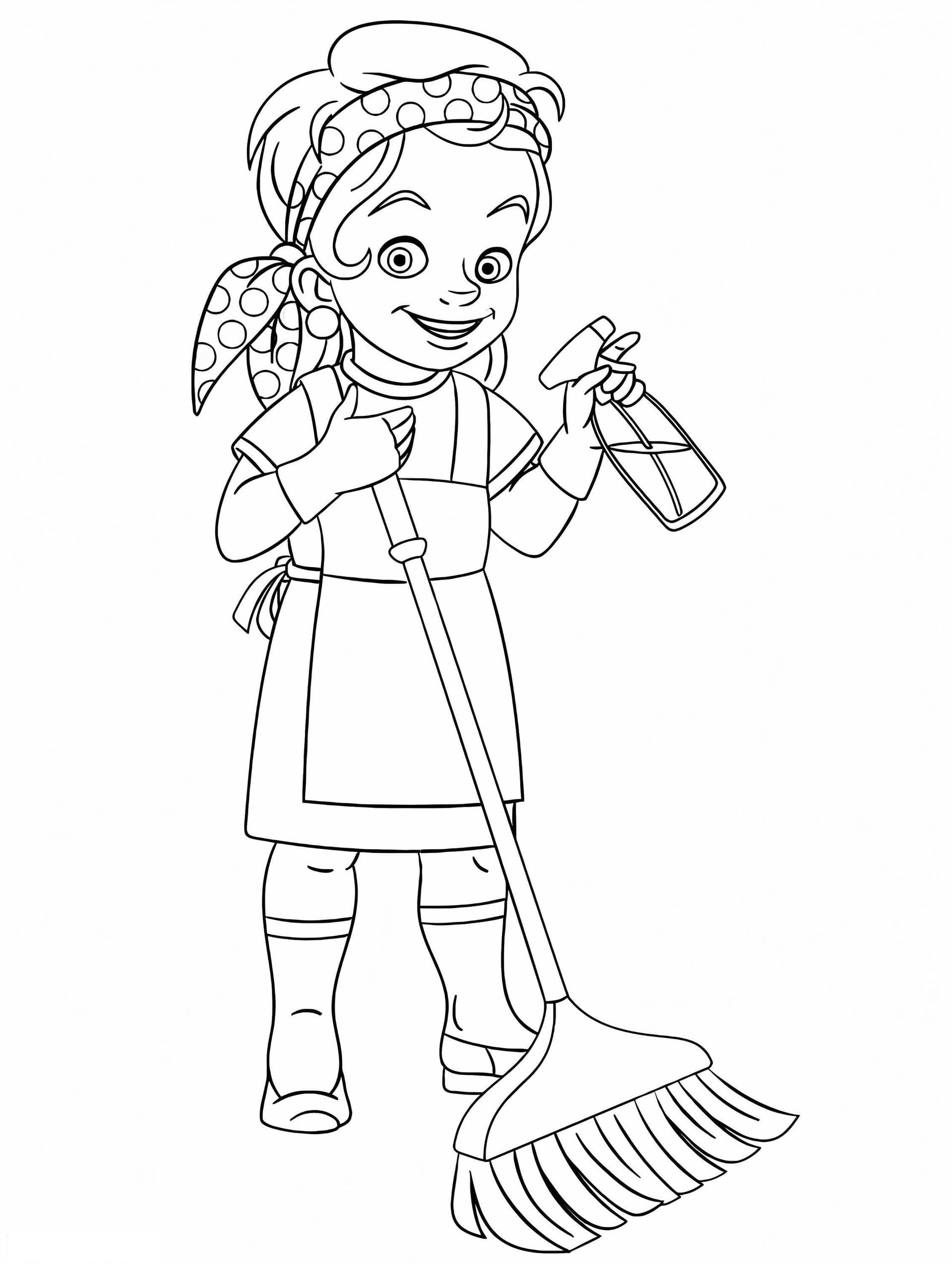 Dienstmädchen lächelt