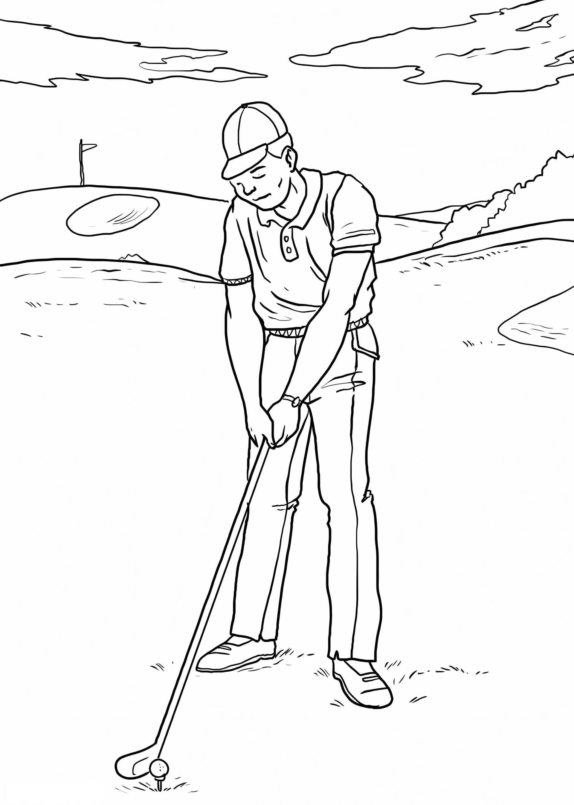 Man Playing Golf