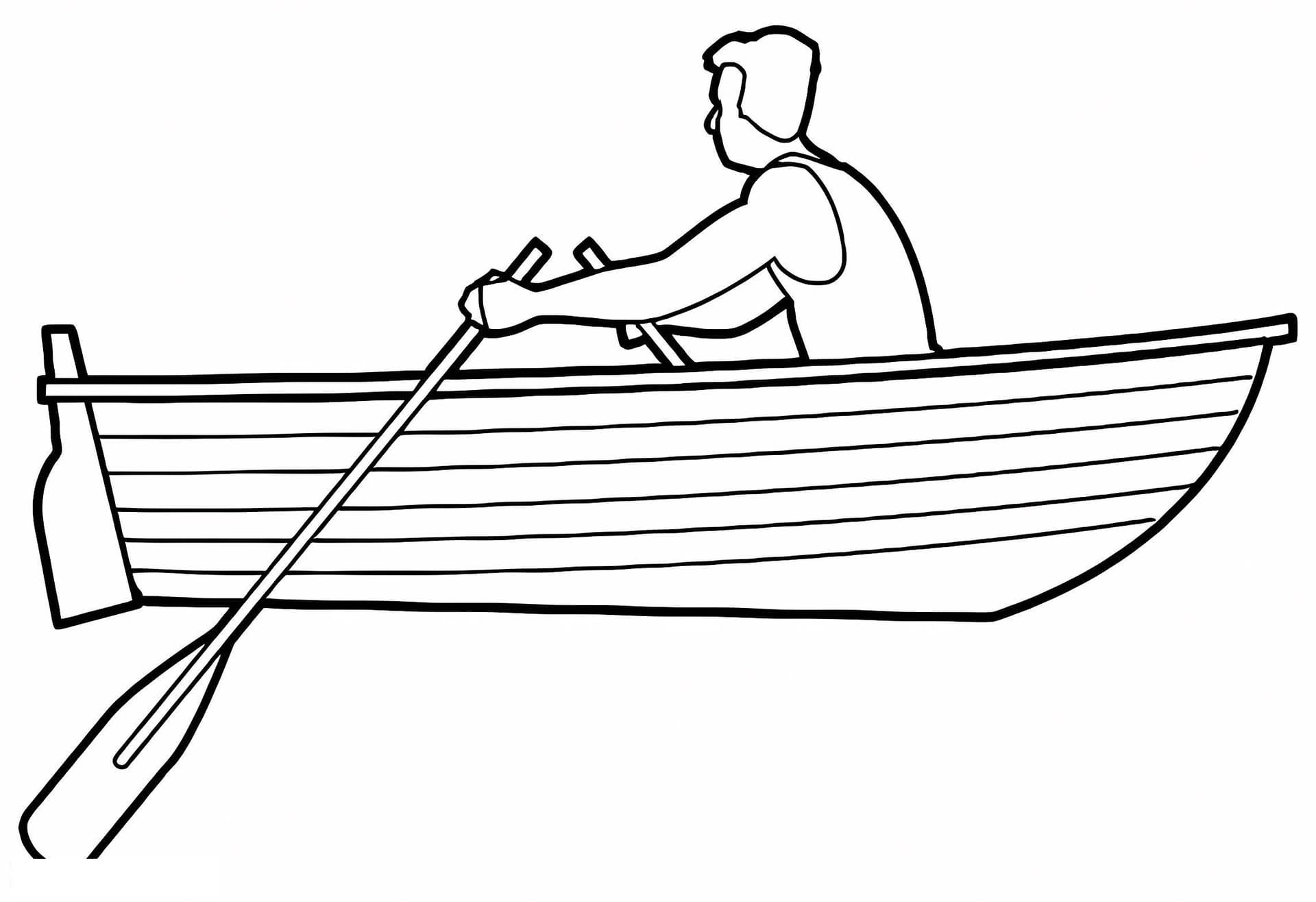 Man Rowing
