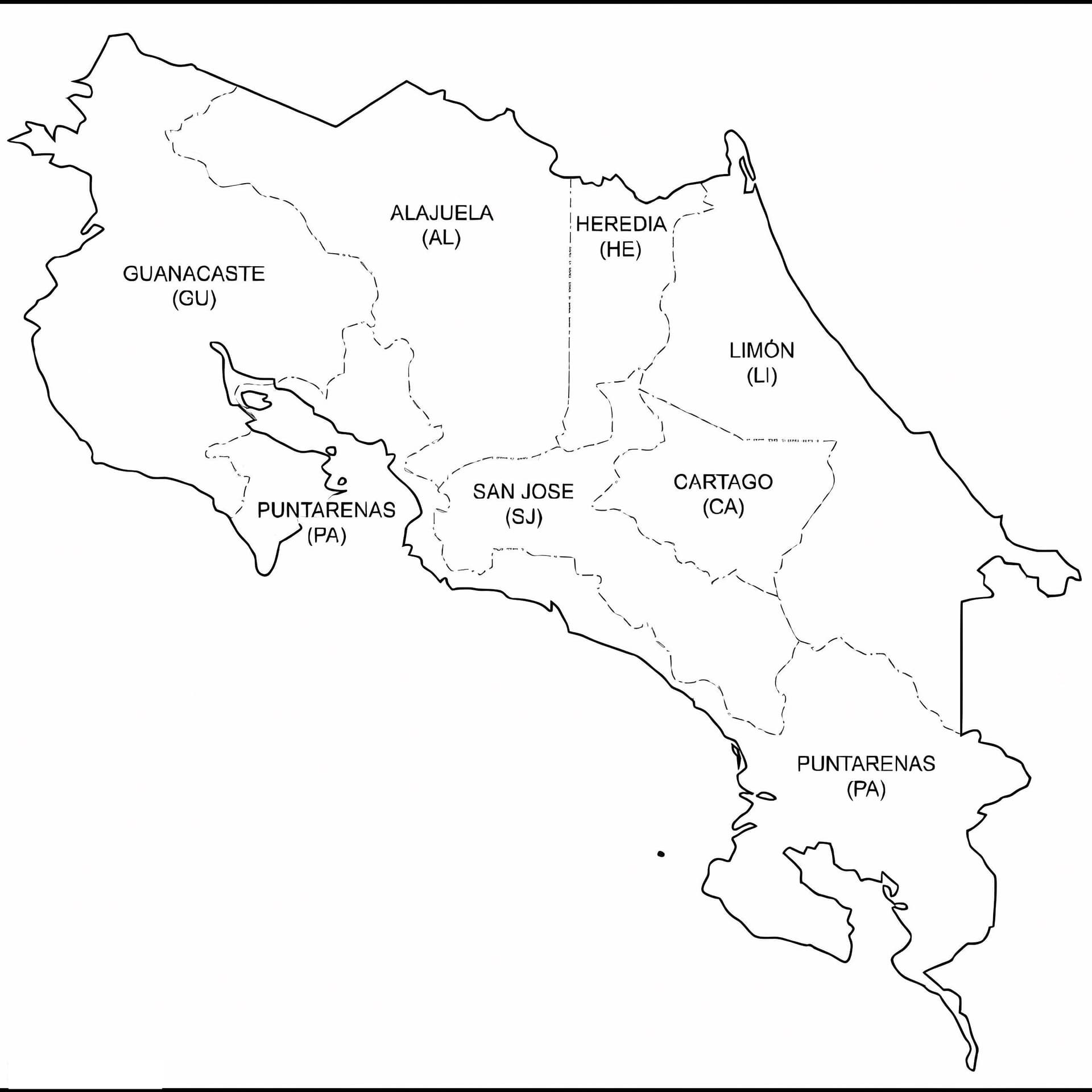 Karte von Costa Rica 1
