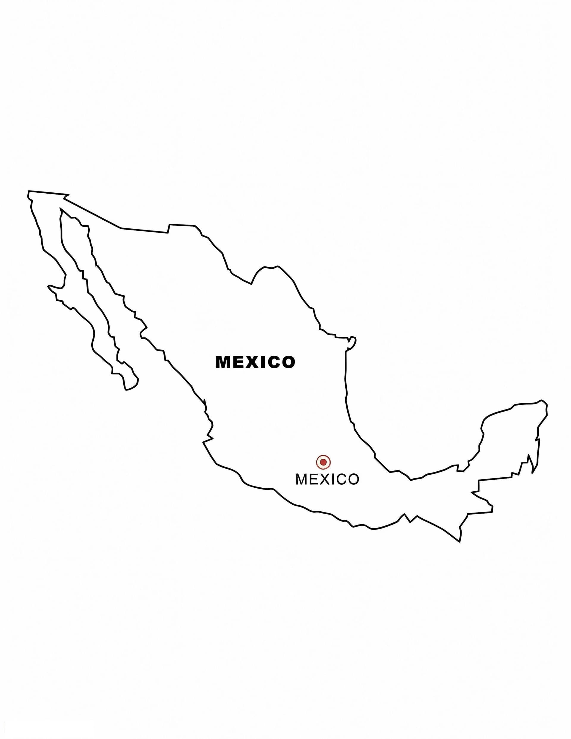 Mexico Map Coloring HD Image