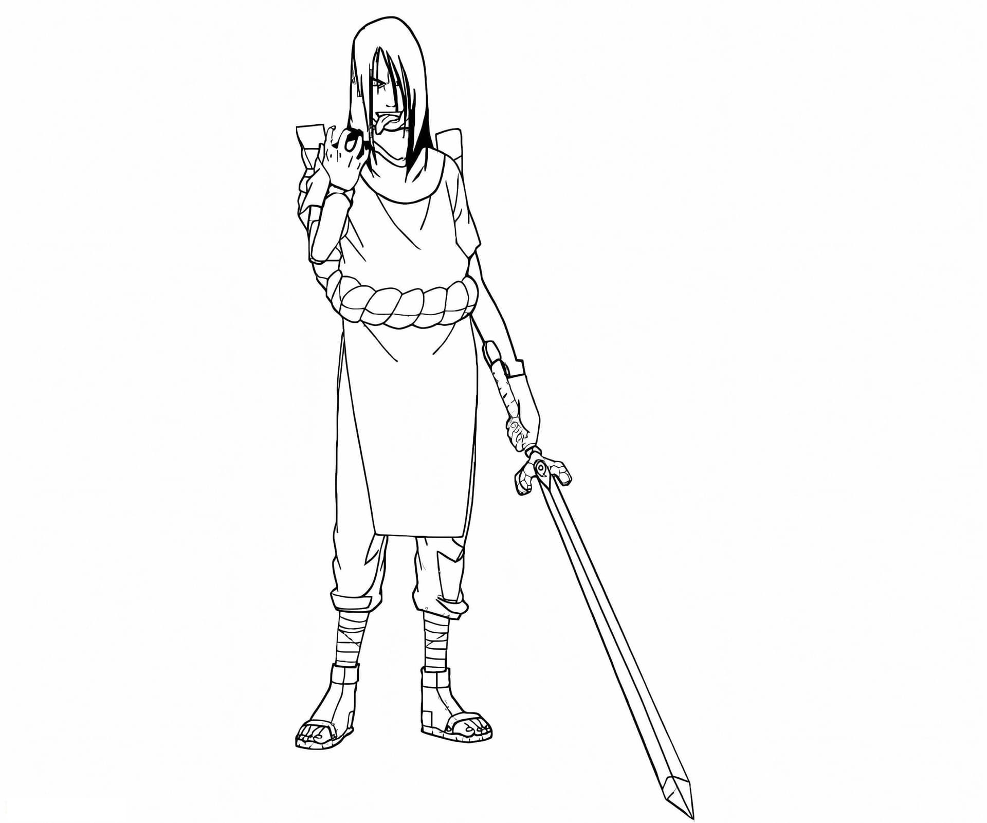 Orochimaru Hält Das Schwert