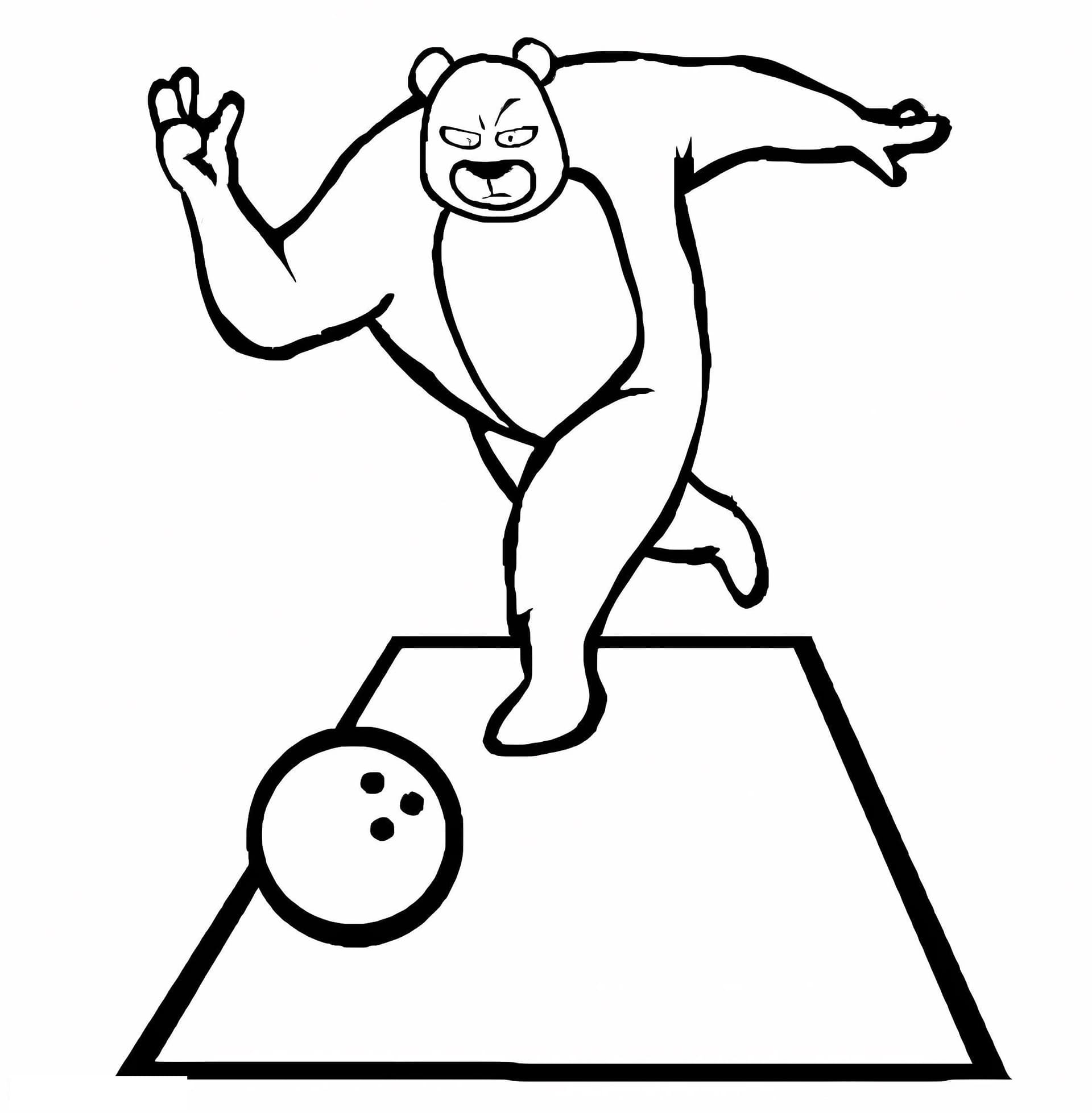 Bär spielt Bowling