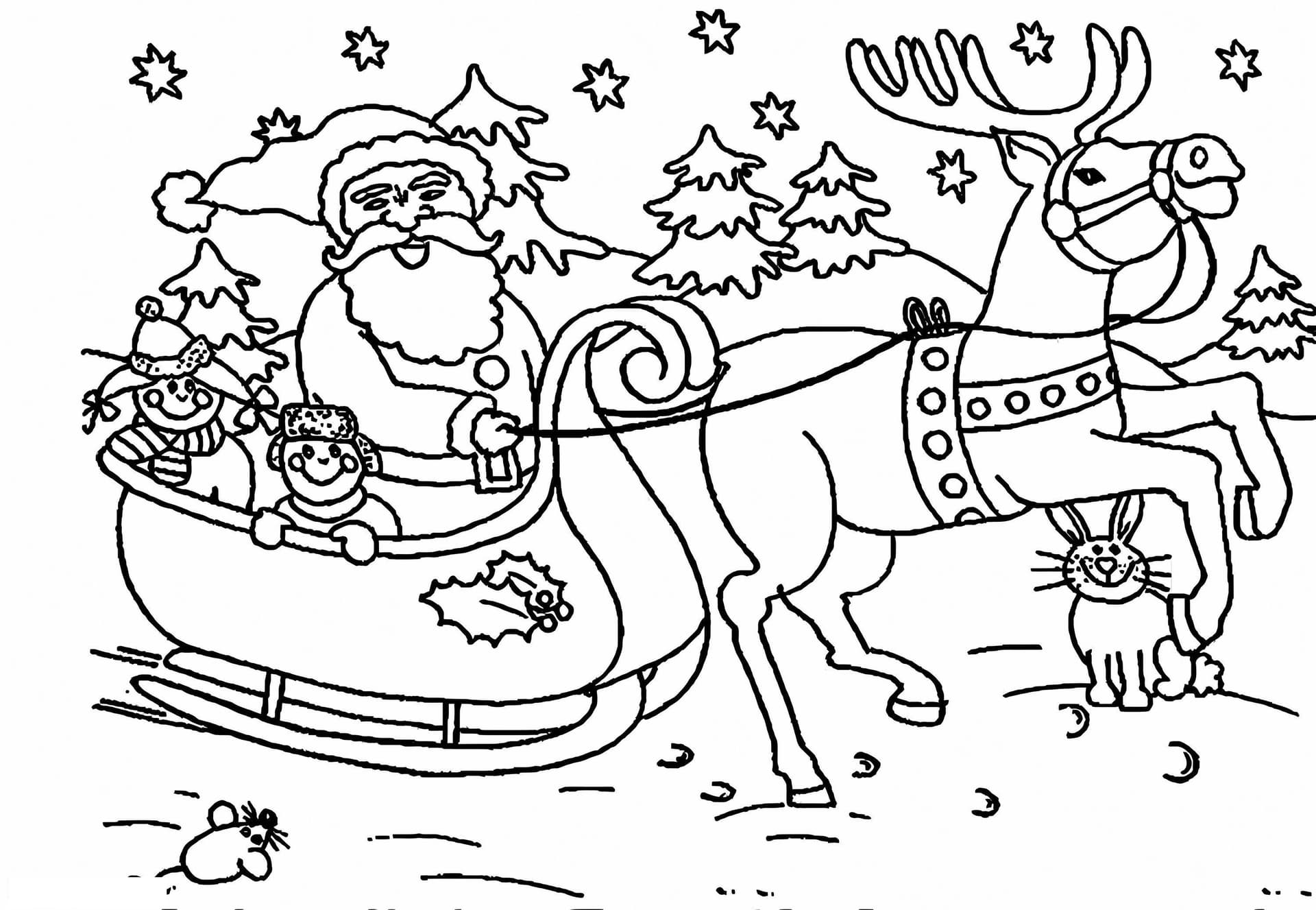 Santa Claus Sitting On A Snowmobile