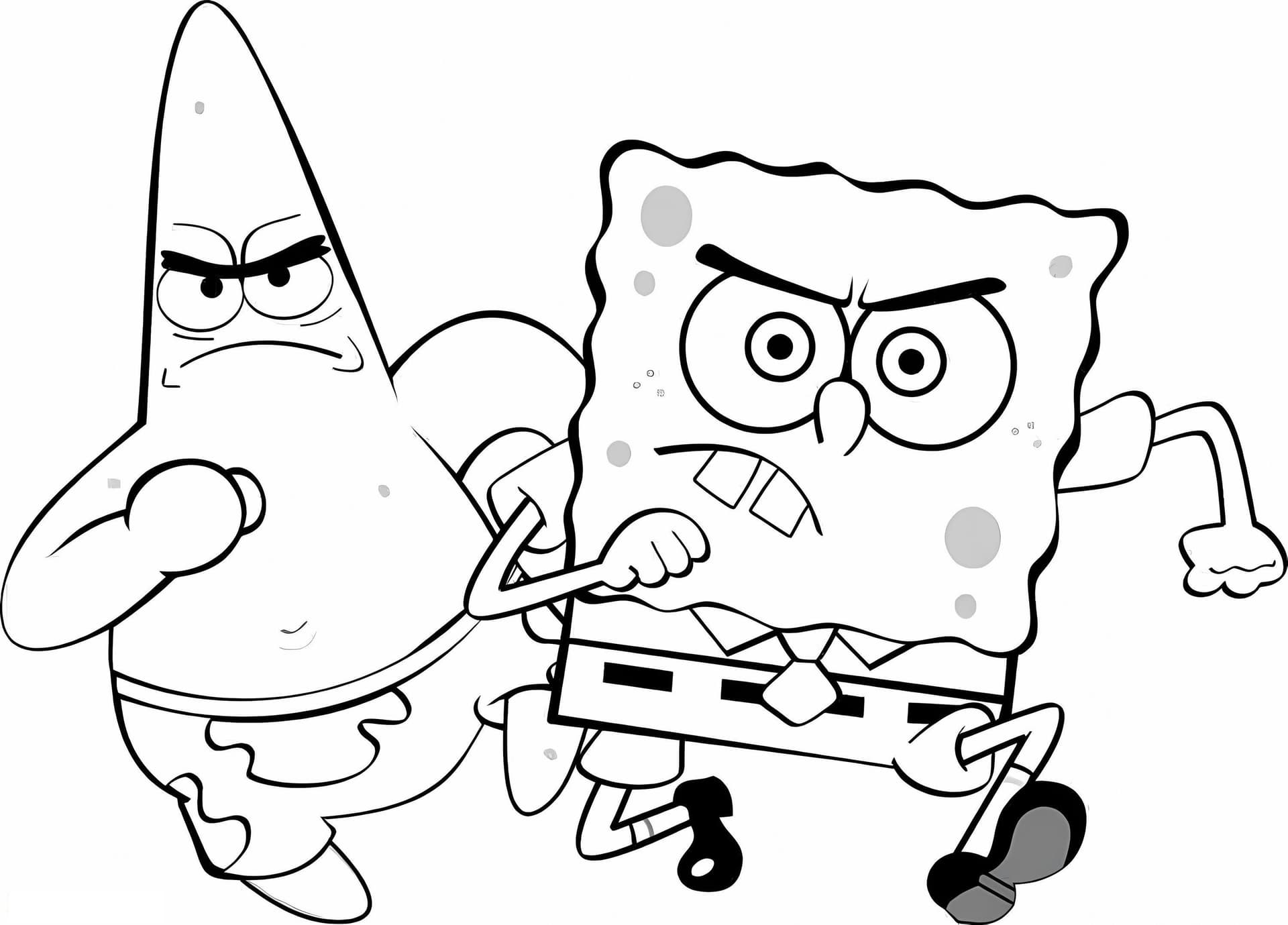 Patrick Star und Spongebob rennen