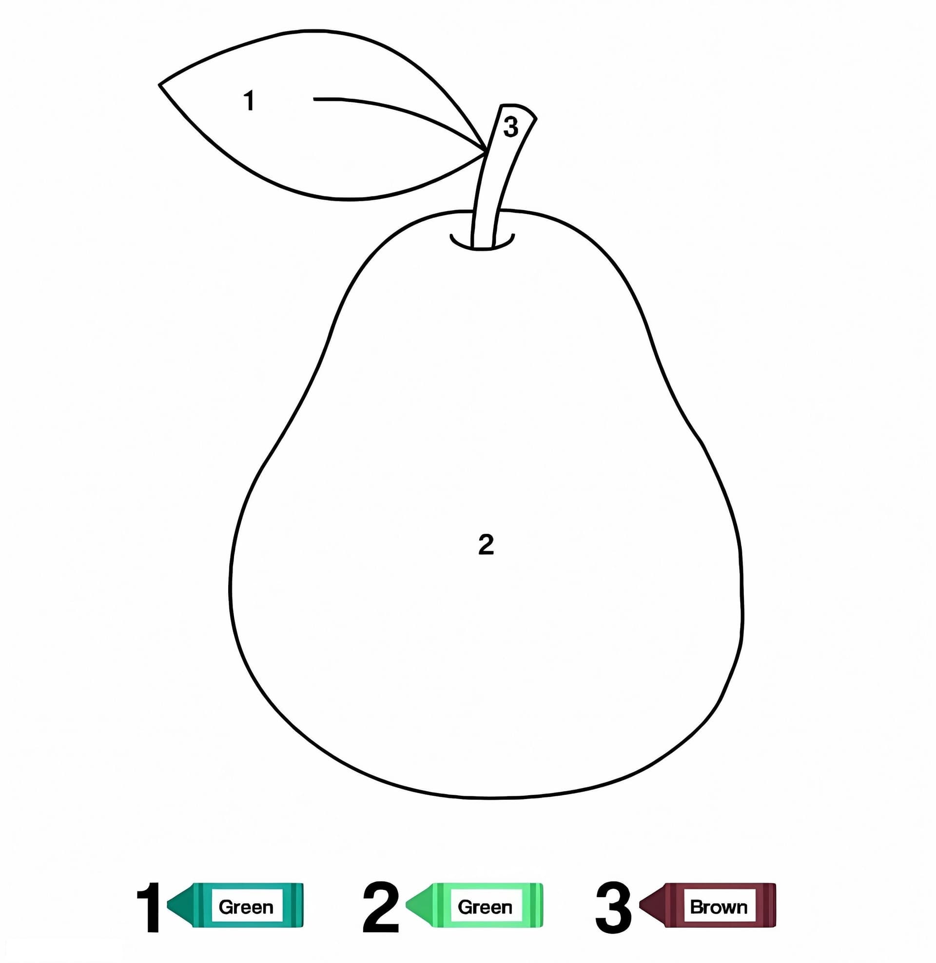 Pear Color By Number