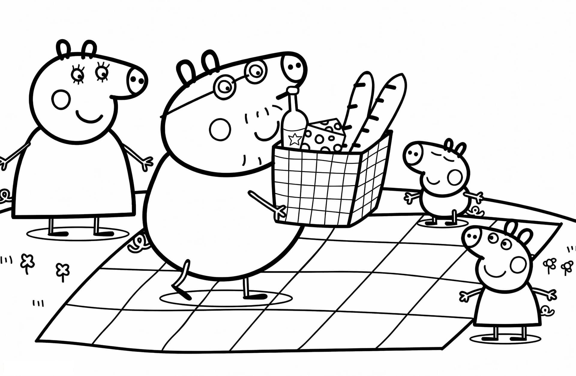Peppa Pig Family Go For A Picnic