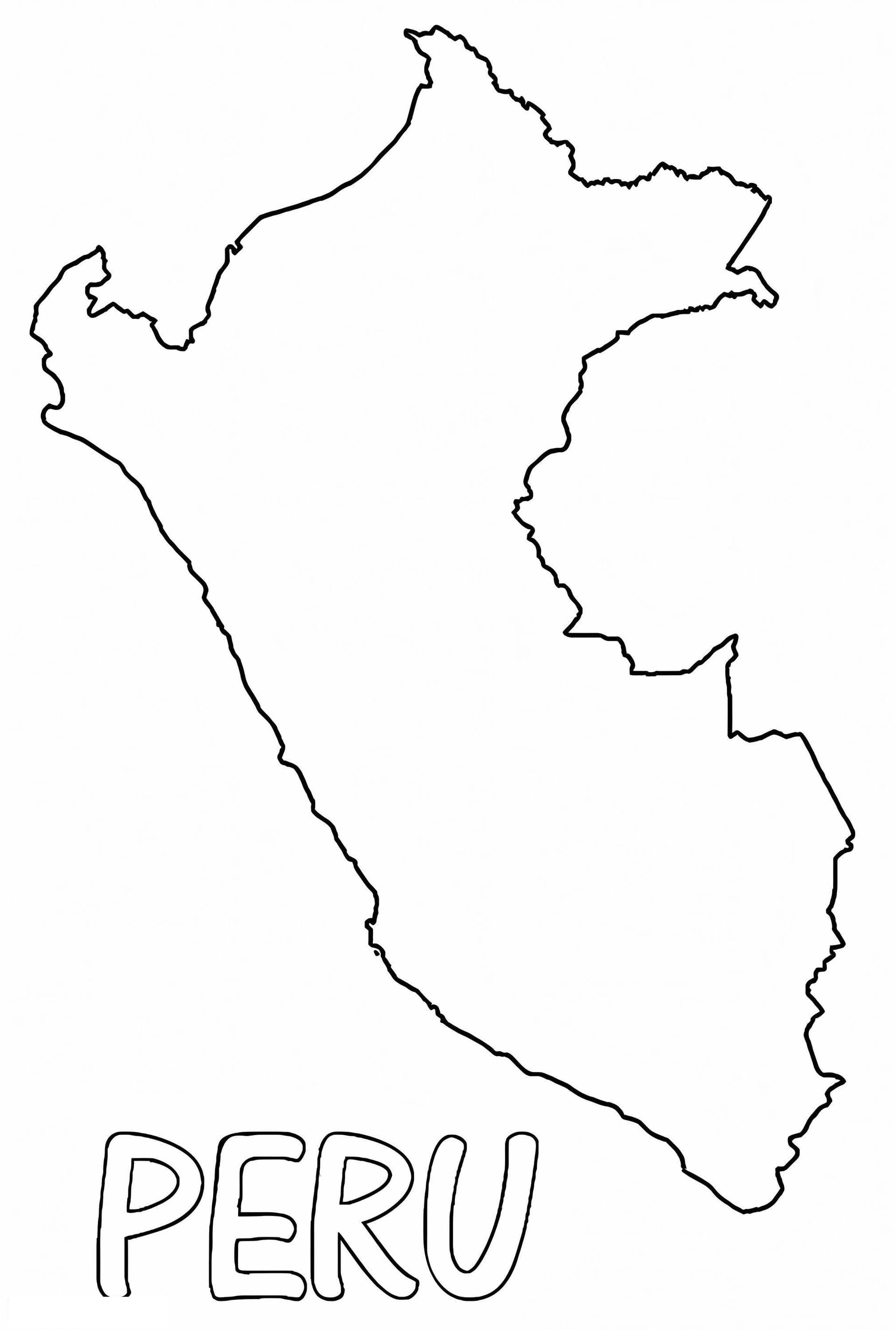 Contorno Mappa Del Perù