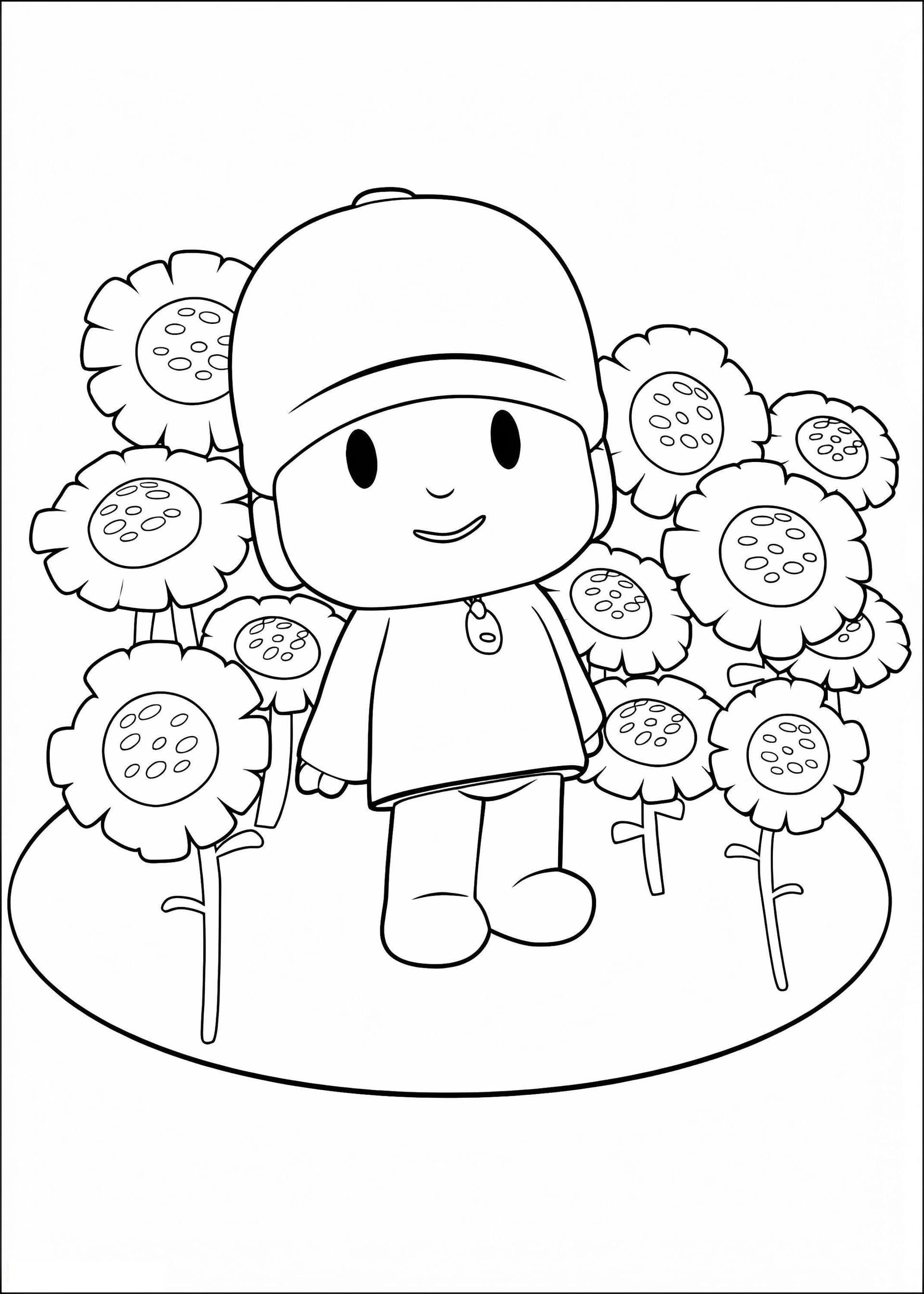 Pocoyo e fiori
