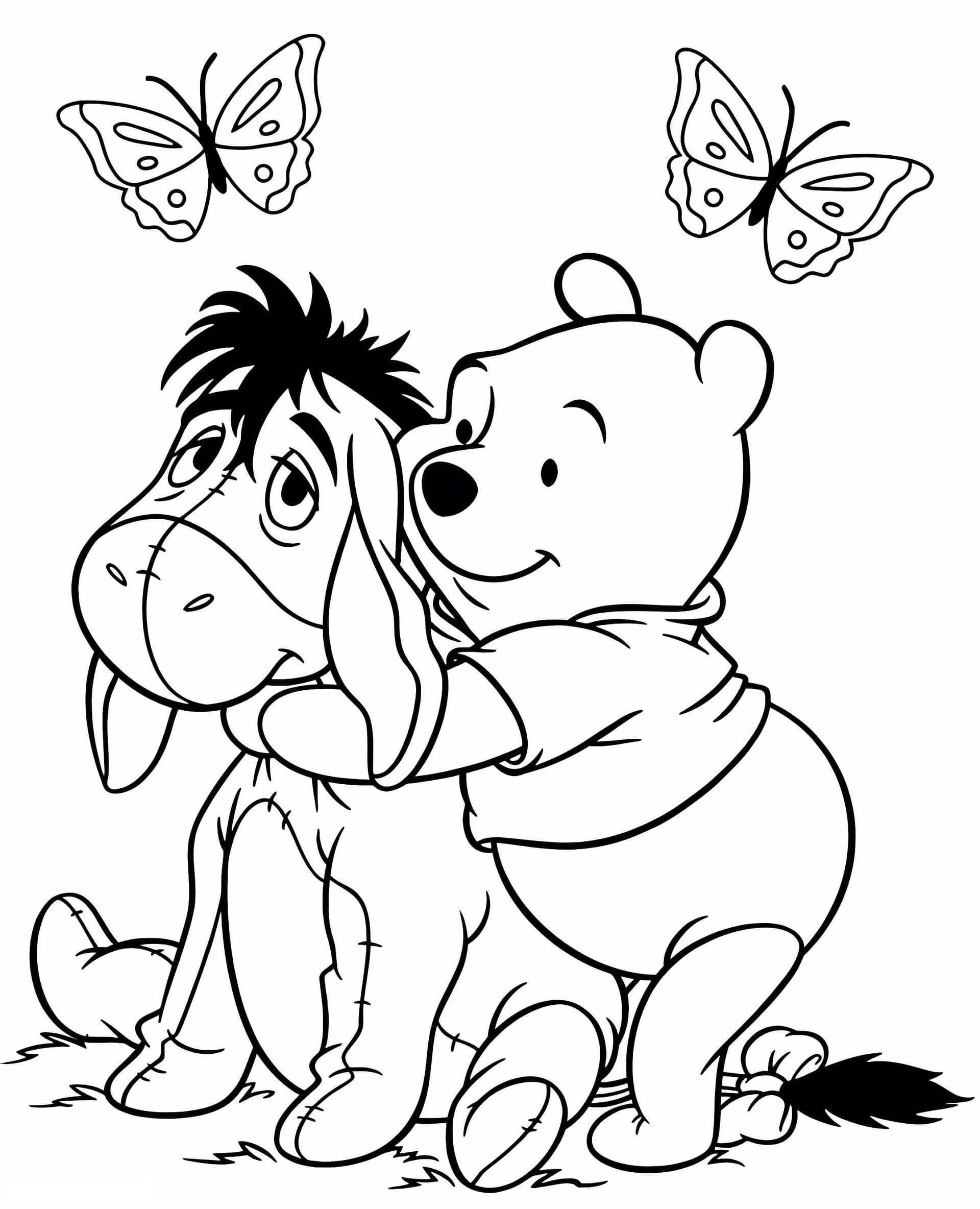 Pooh With Eeyore And Butterfly