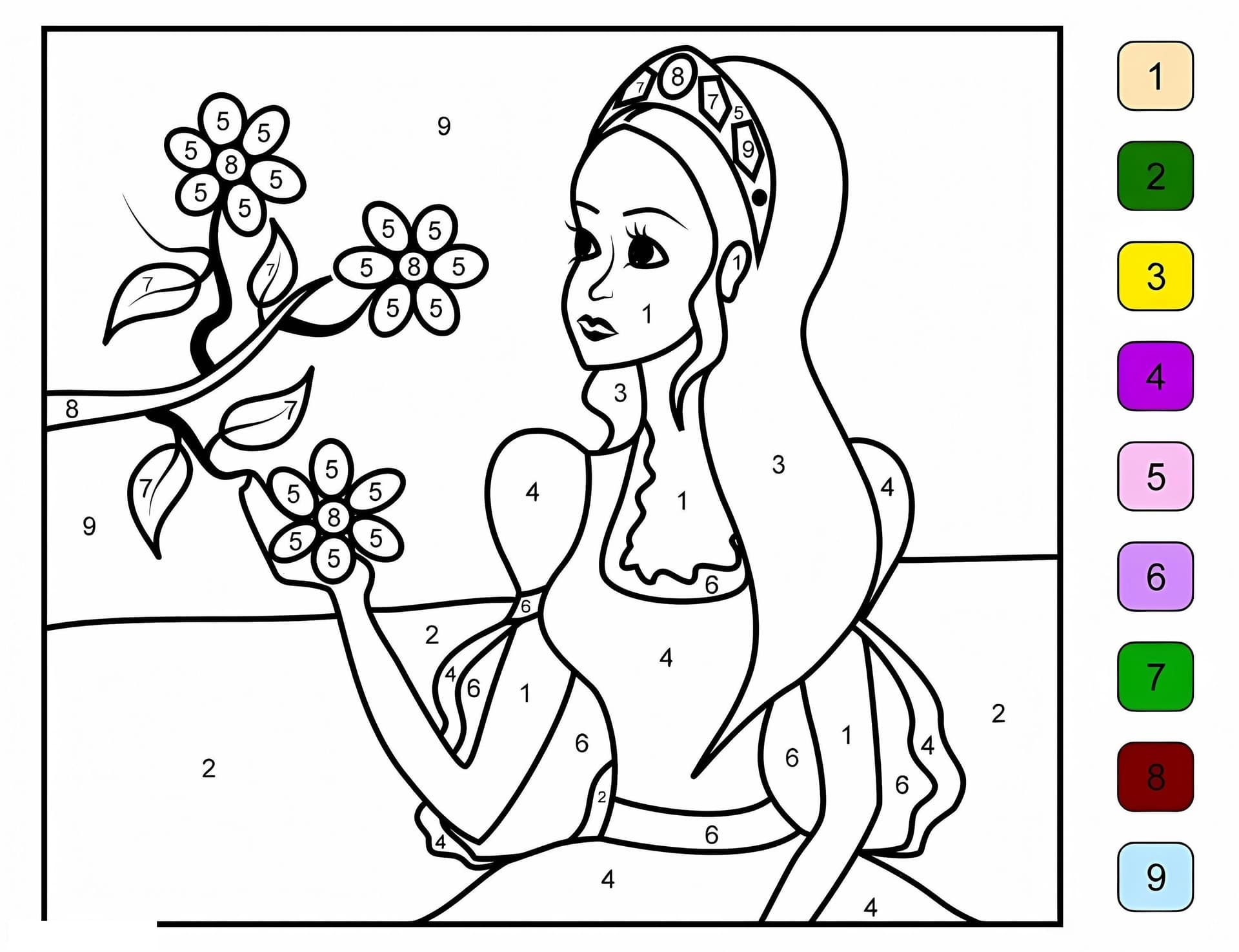 Princess Color By Number