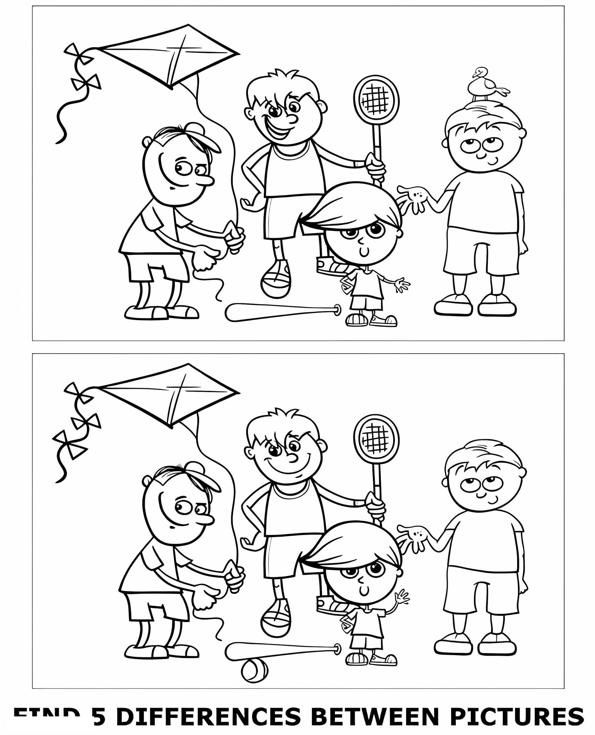 Printable Find Five Differences