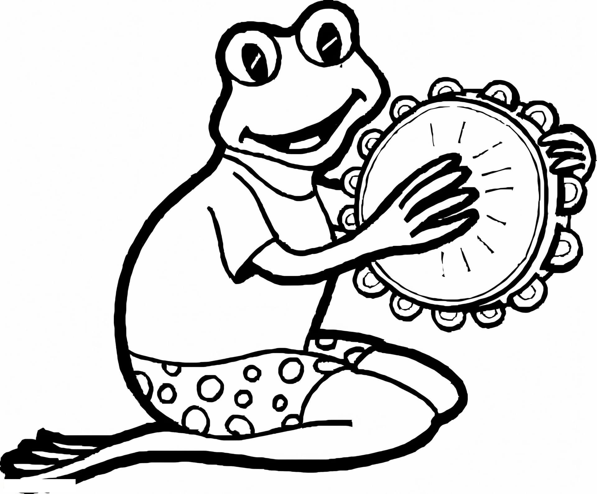 Frog Playing Tambourine