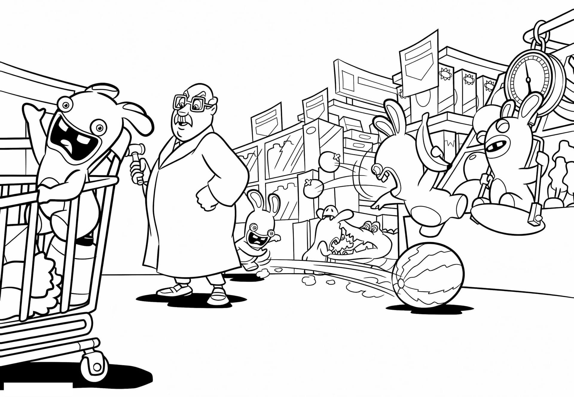 Raving Rabbids At The Supermarket