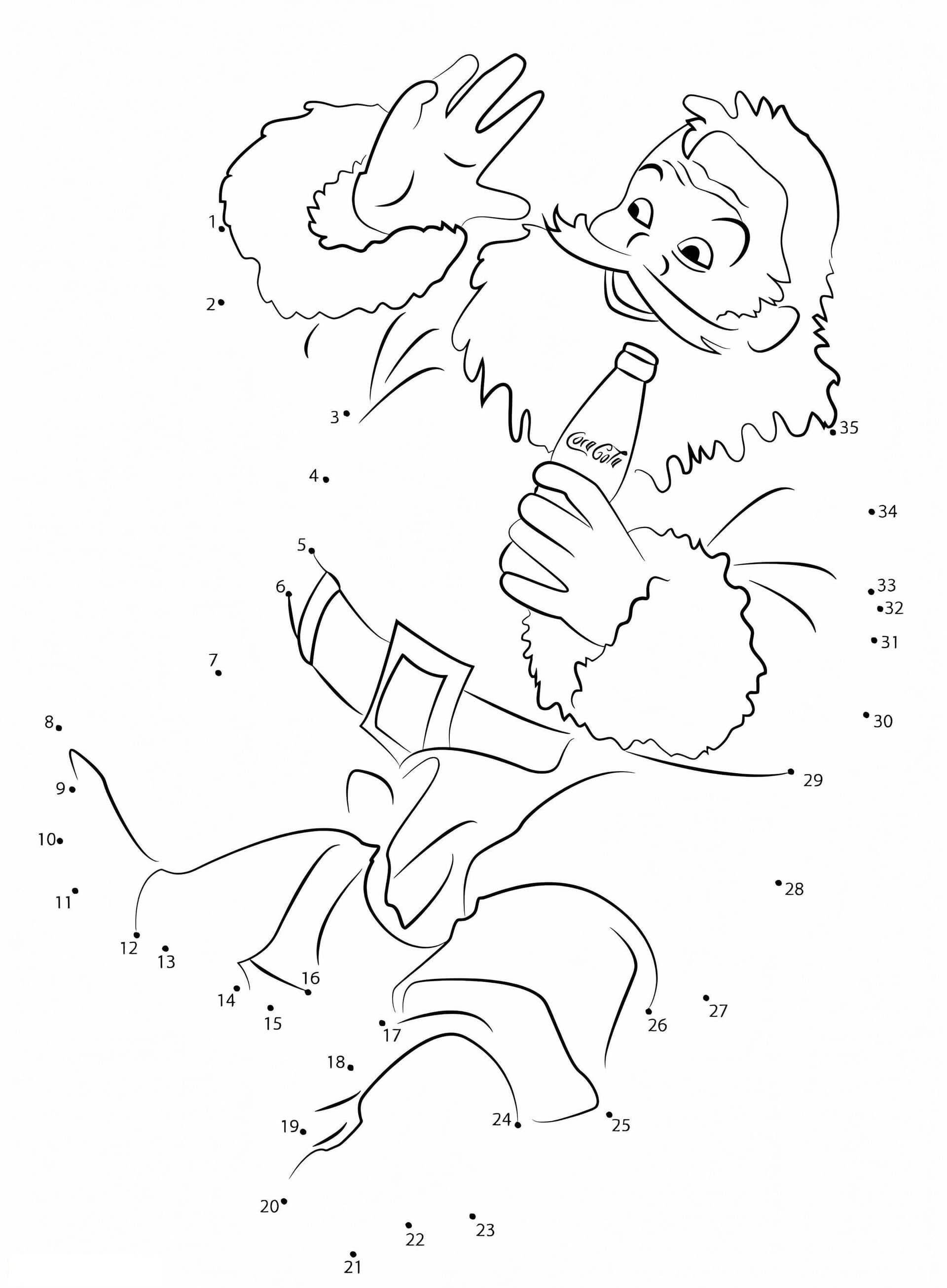 Дед Мороз пьет содовую от точки до точки