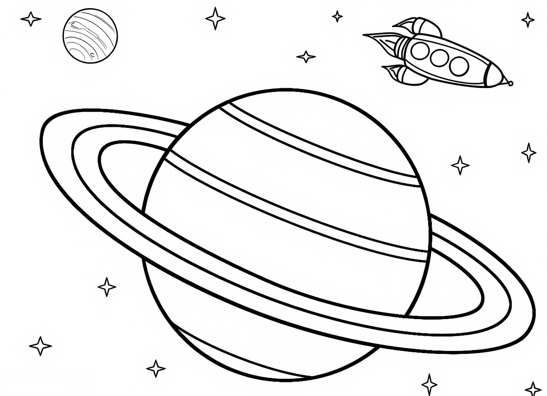 Saturn And Spaceship