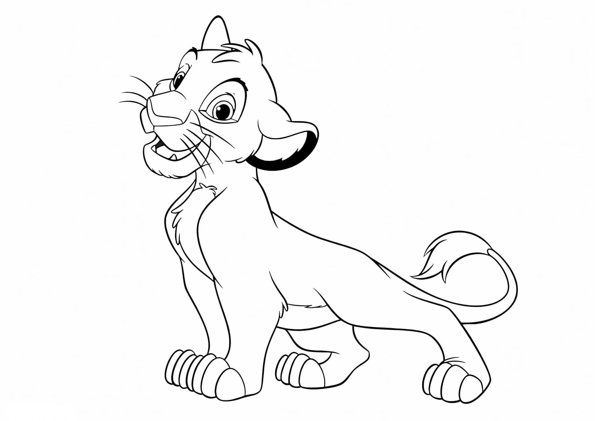 Simba Awesome Printable Coloring Page - Free Lion King PDF