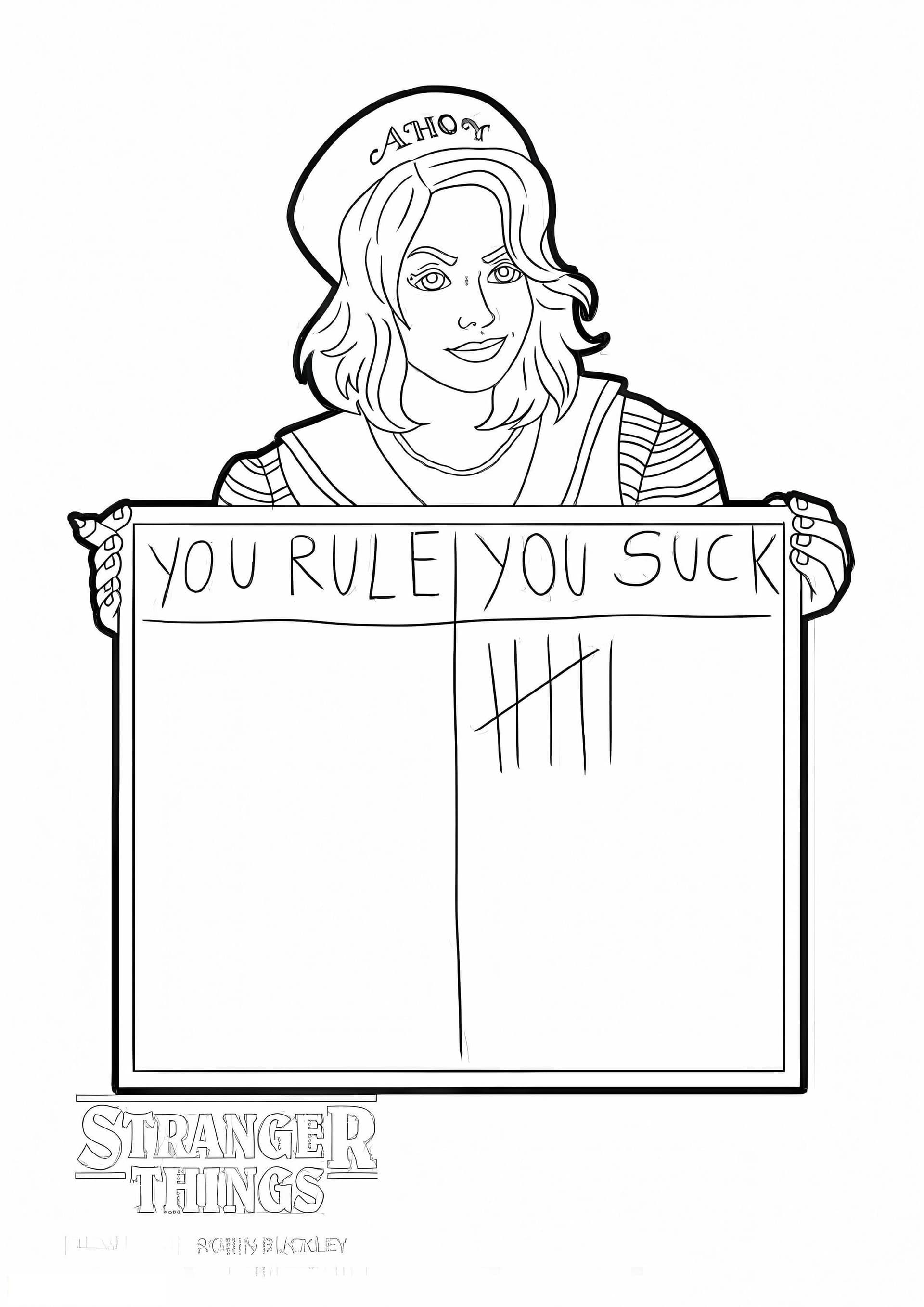 Stranger Things Coloring Page 1